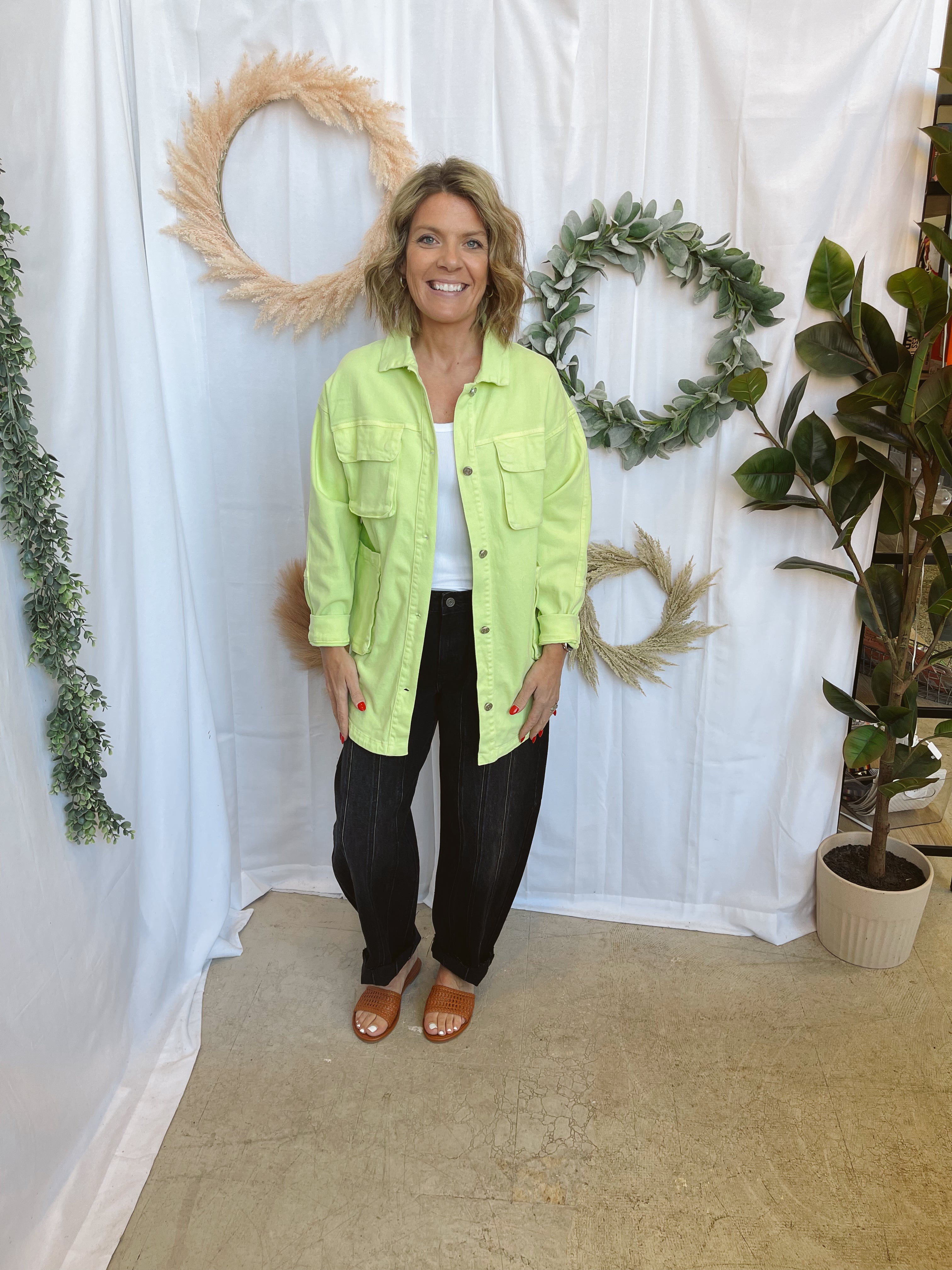 Lime So Soft Shacket-Coats & Jackets-bucketlist-The Silo Boutique, Women's Fashion Boutique Located in Warren and Grand Forks North Dakota