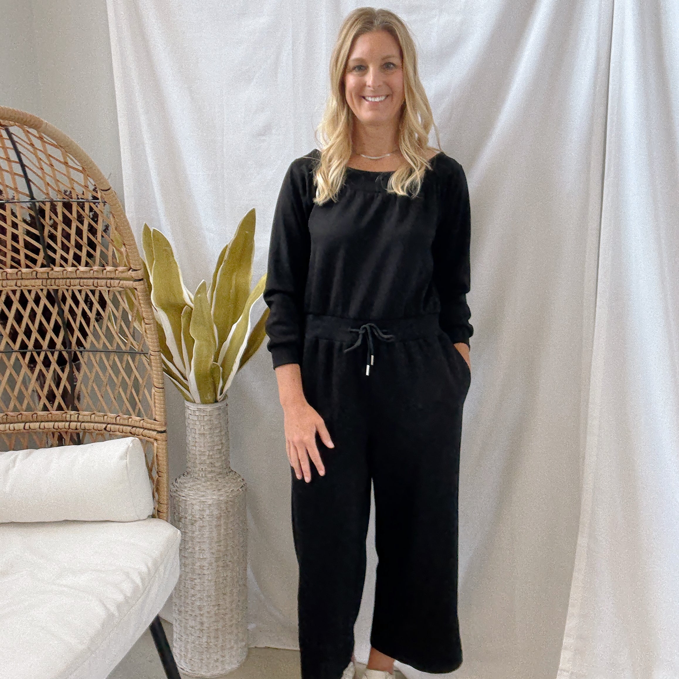 P Cill Black Jumpsuit-Jumpsuits & Rompers-p cill-The Silo Boutique, Women's Fashion Boutique Located in Warren and Grand Forks North Dakota