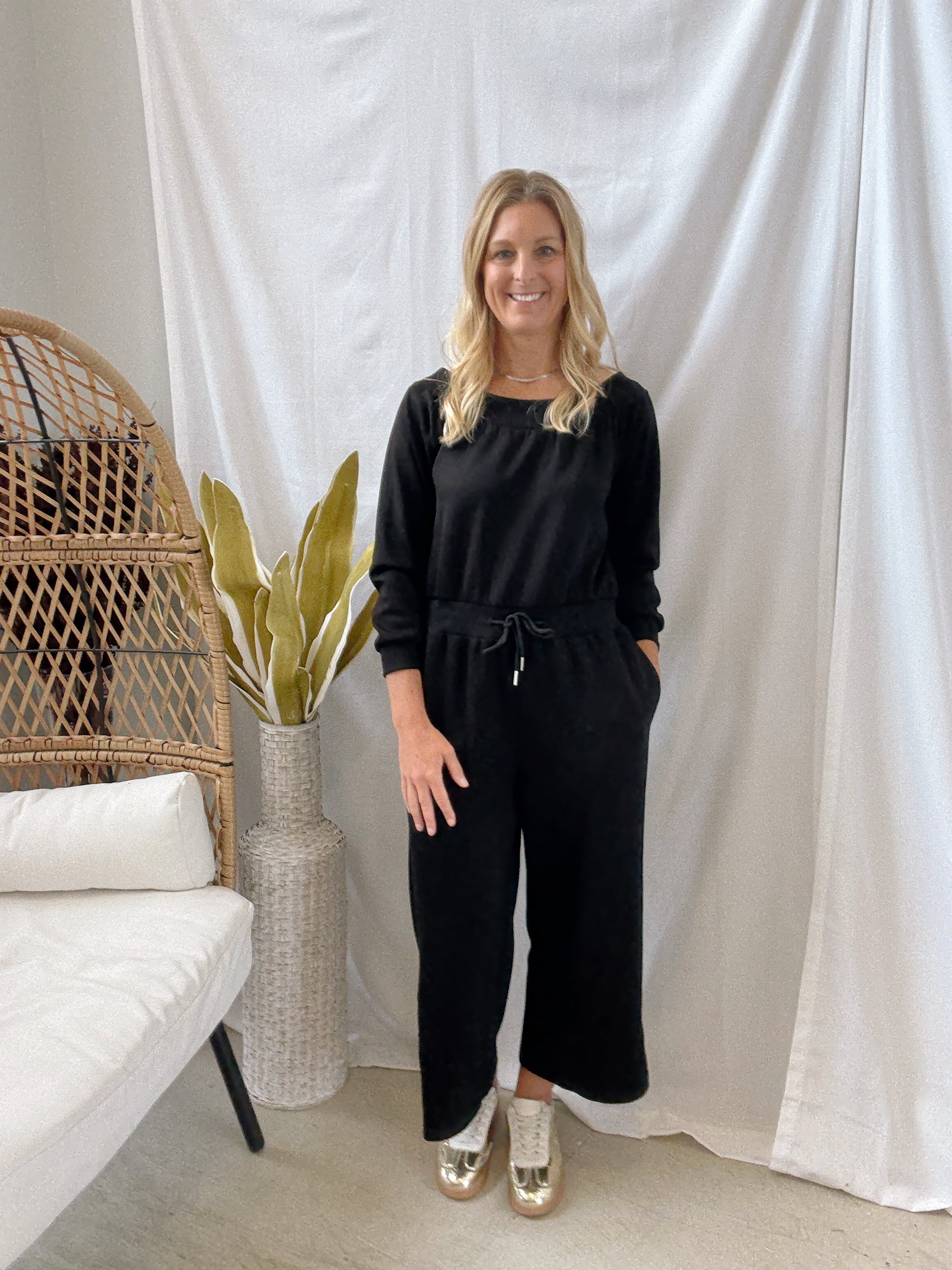 P Cill Black Jumpsuit-Jumpsuits & Rompers-p cill-The Silo Boutique, Women's Fashion Boutique Located in Warren and Grand Forks North Dakota