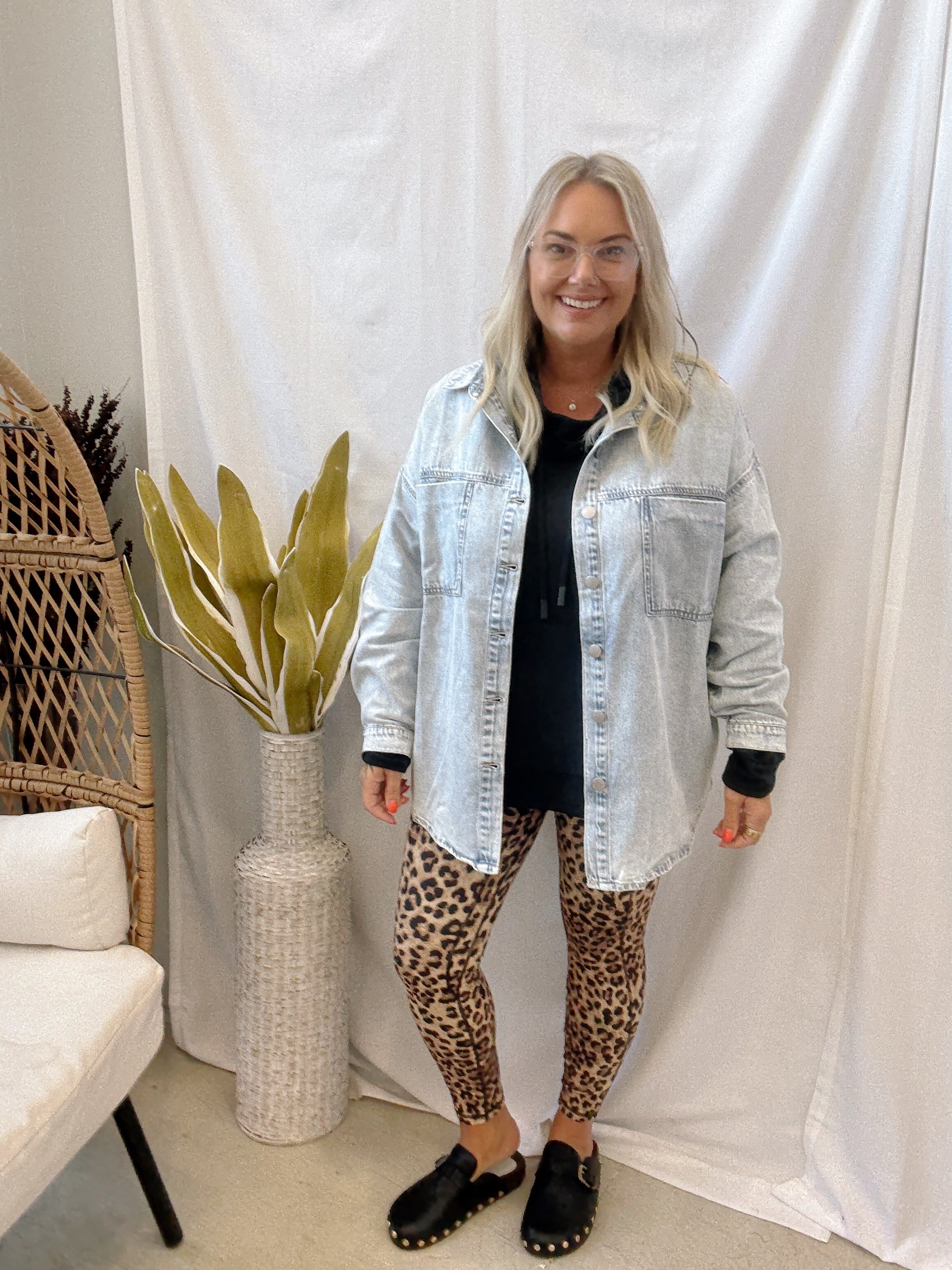 Risen Acid Wash Shacket-Shackets-risen-The Silo Boutique, Women's Fashion Boutique Located in Warren and Grand Forks North Dakota