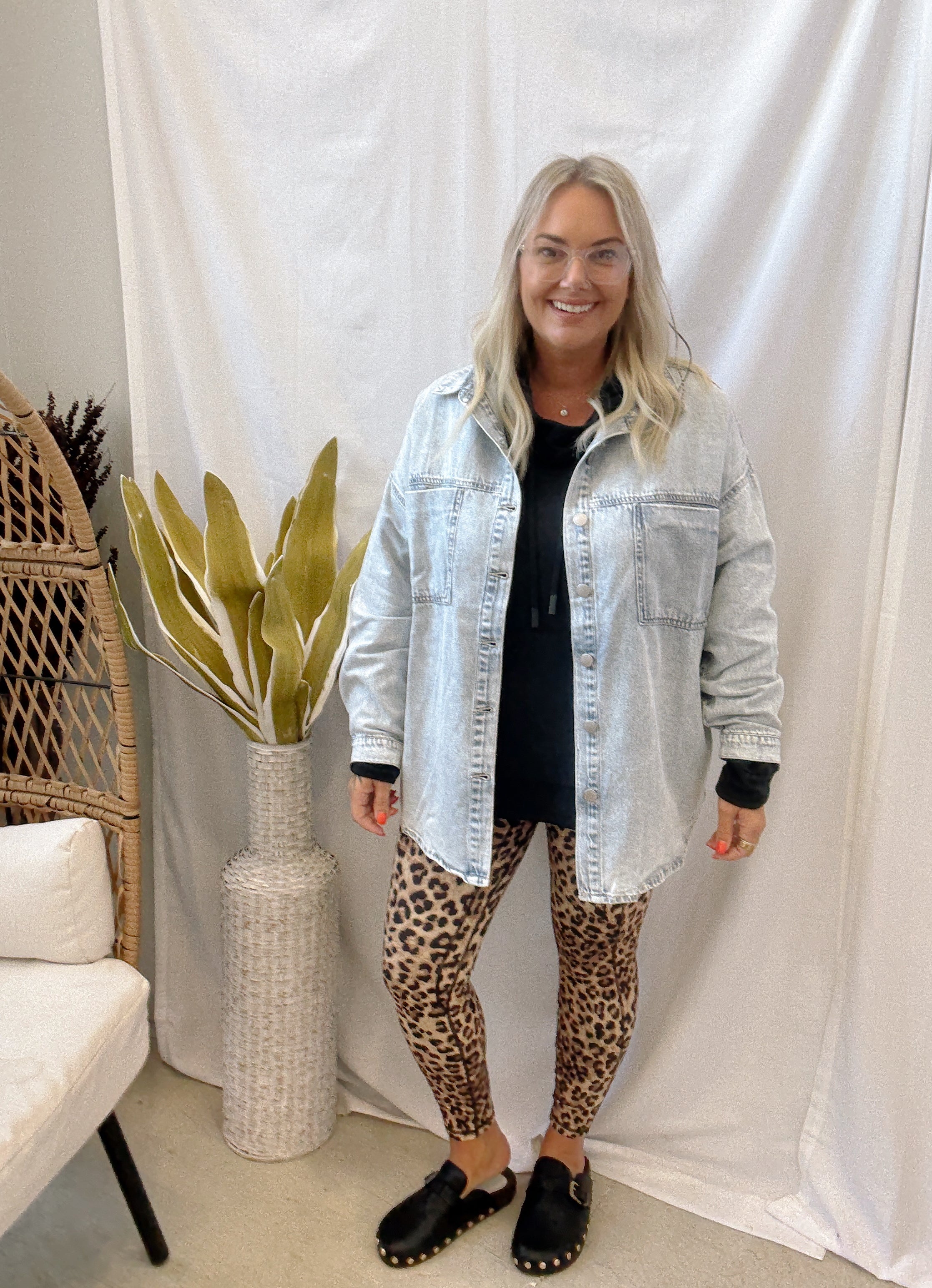 Risen Acid Wash Shacket-Shackets-risen-The Silo Boutique, Women's Fashion Boutique Located in Warren and Grand Forks North Dakota