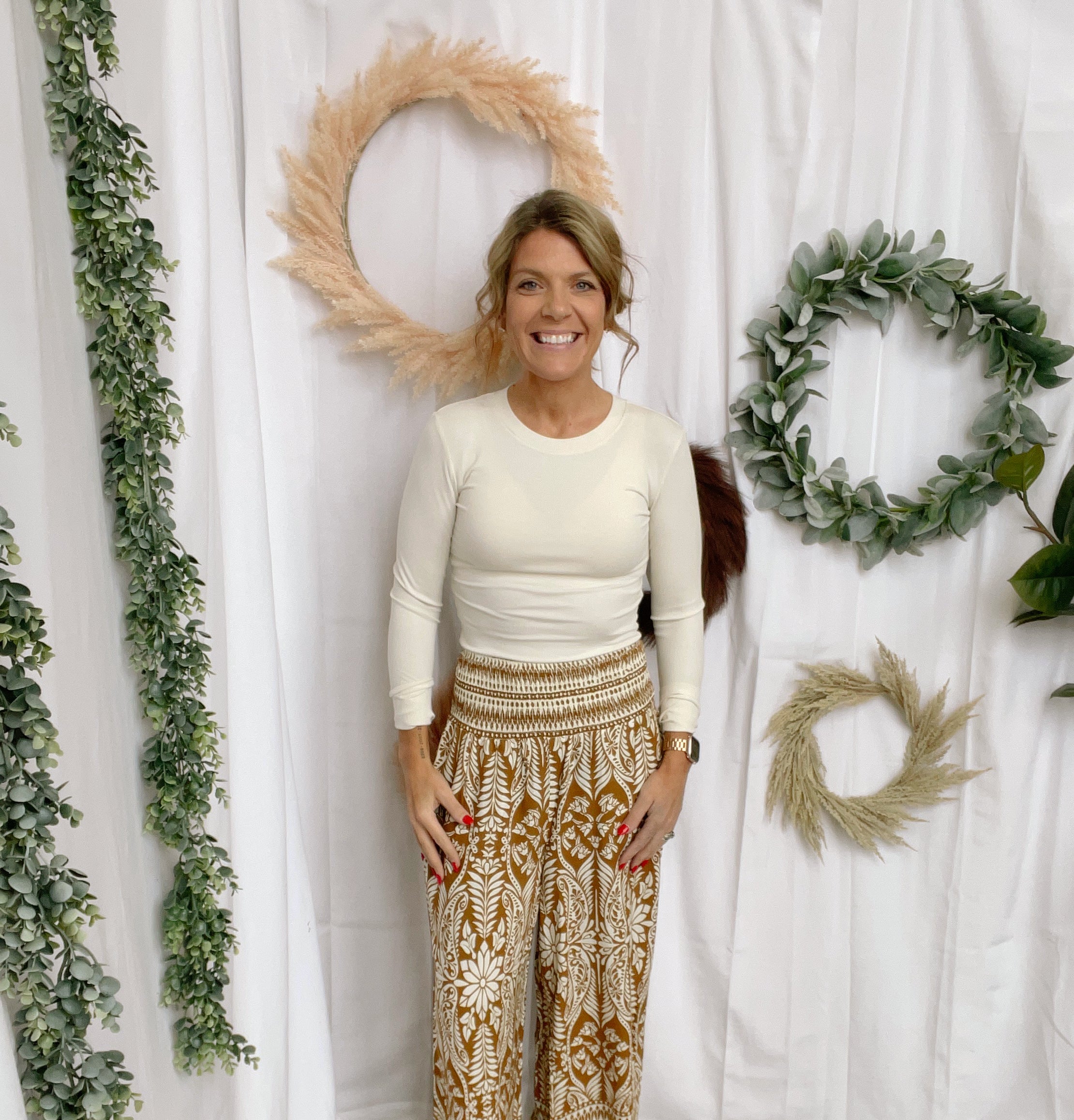 Smocked Pattern Pants-Pants-hyfve-The Silo Boutique, Women's Fashion Boutique Located in Warren and Grand Forks North Dakota