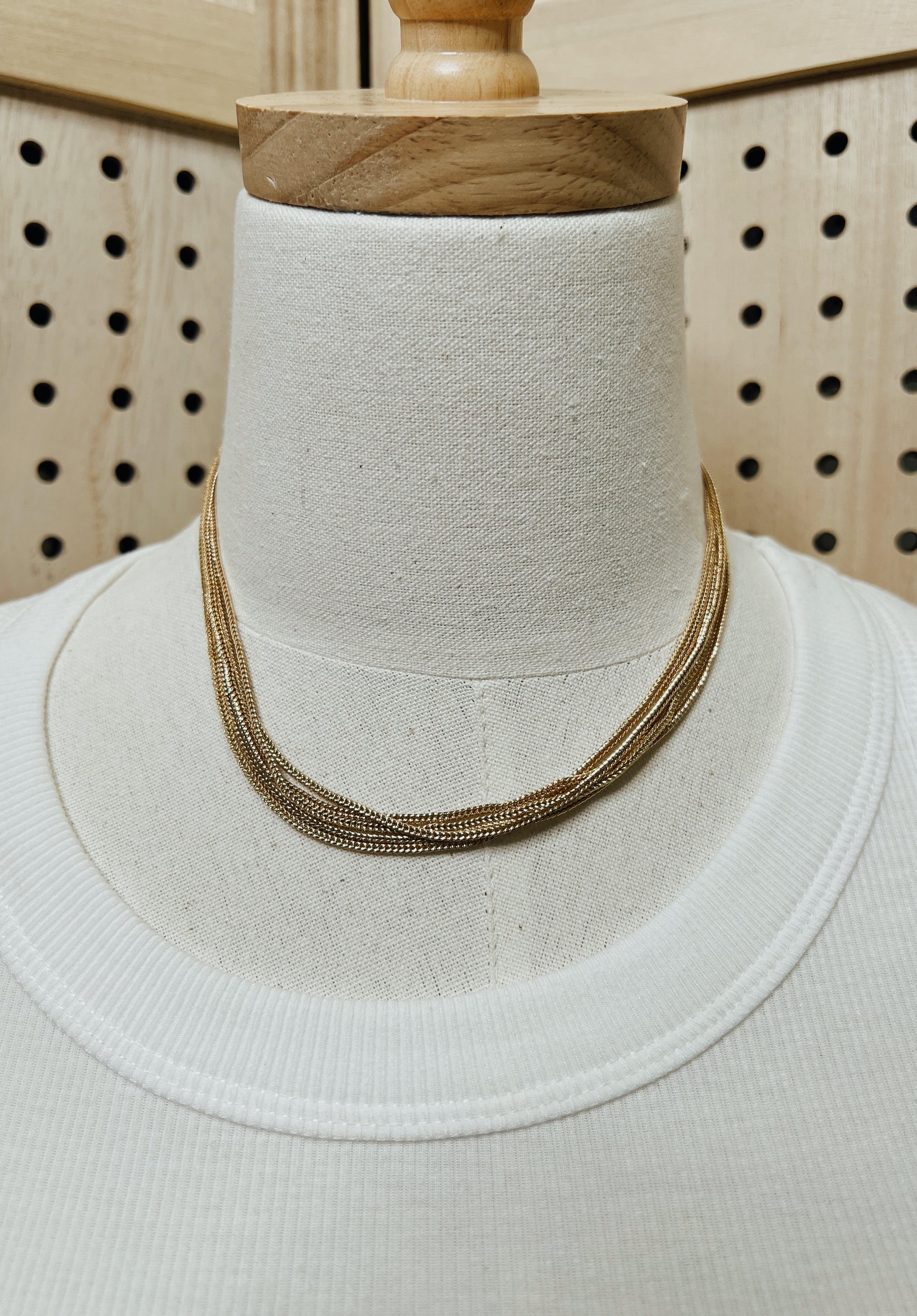 Fame 5 Strand Chained Necklace-Necklaces-Fame-The Silo Boutique, Women's Fashion Boutique Located in Warren and Grand Forks North Dakota