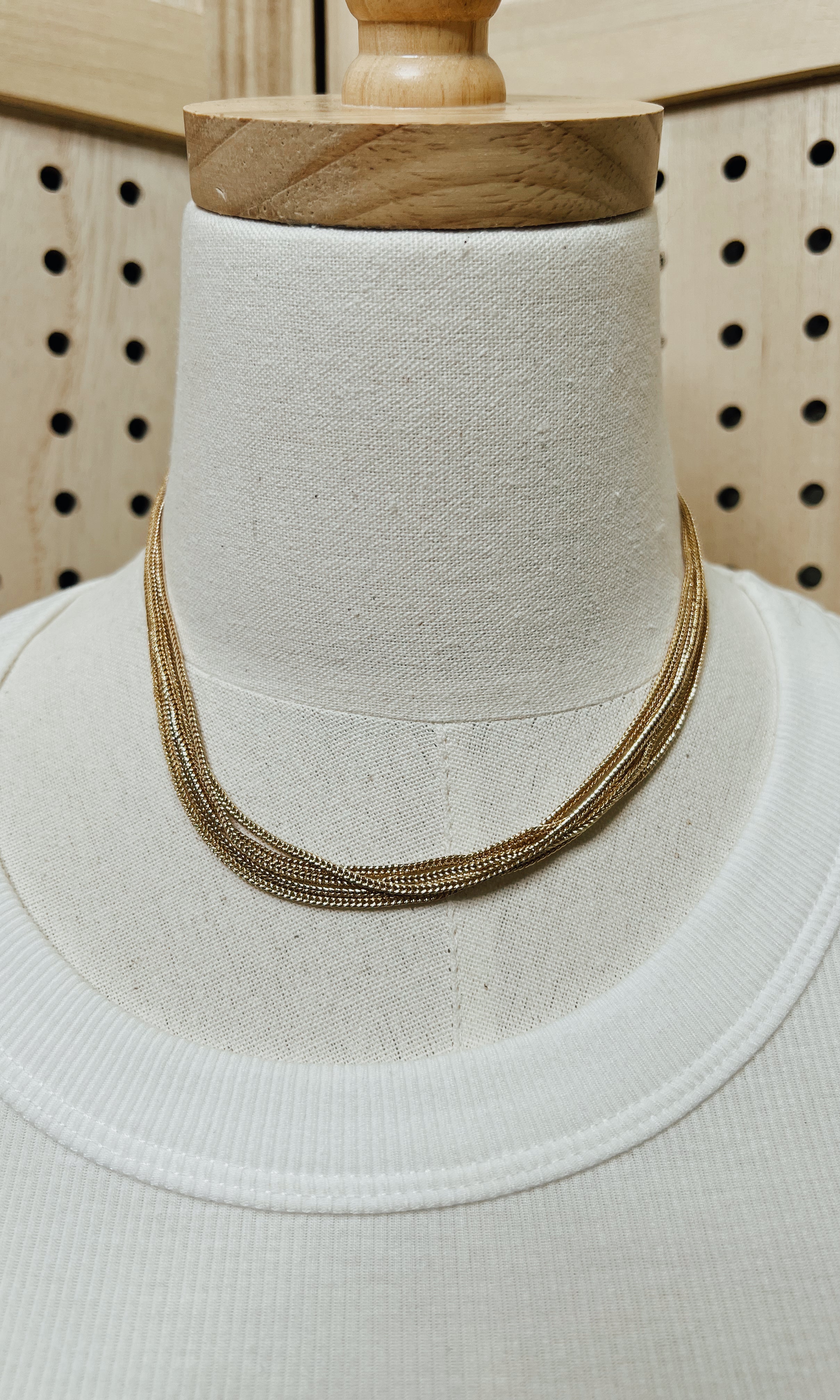 Fame 5 Strand Chained Necklace-Necklaces-Fame-The Silo Boutique, Women's Fashion Boutique Located in Warren and Grand Forks North Dakota