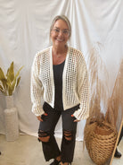 Rae Crochet Open Cardigan-Cardigans-Doe and Rae-The Silo Boutique, Women's Fashion Boutique Located in Warren and Grand Forks North Dakota