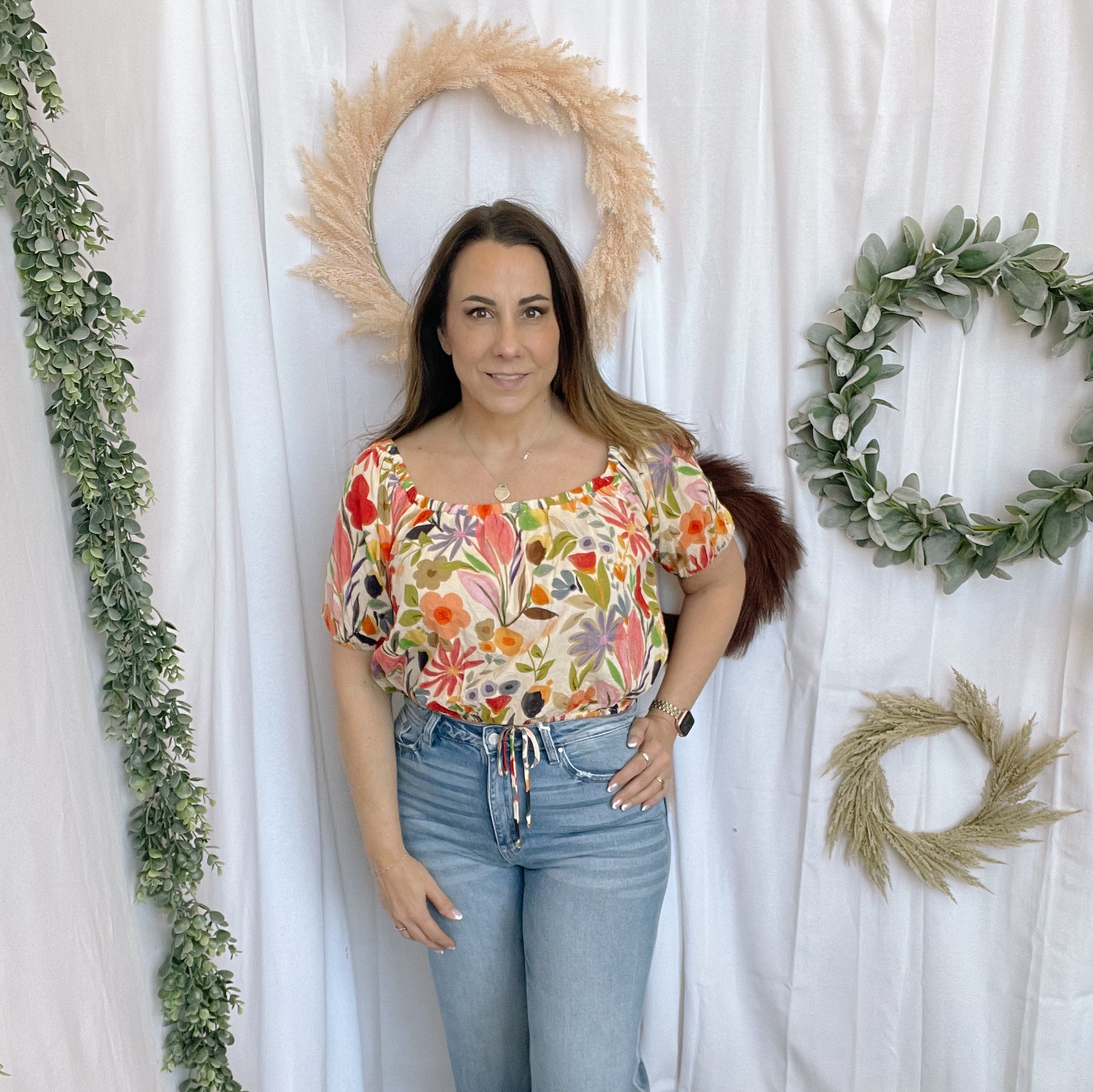 Palm Spring Top-Short Sleeve Tops-by together-The Silo Boutique, Women's Fashion Boutique Located in Warren and Grand Forks North Dakota