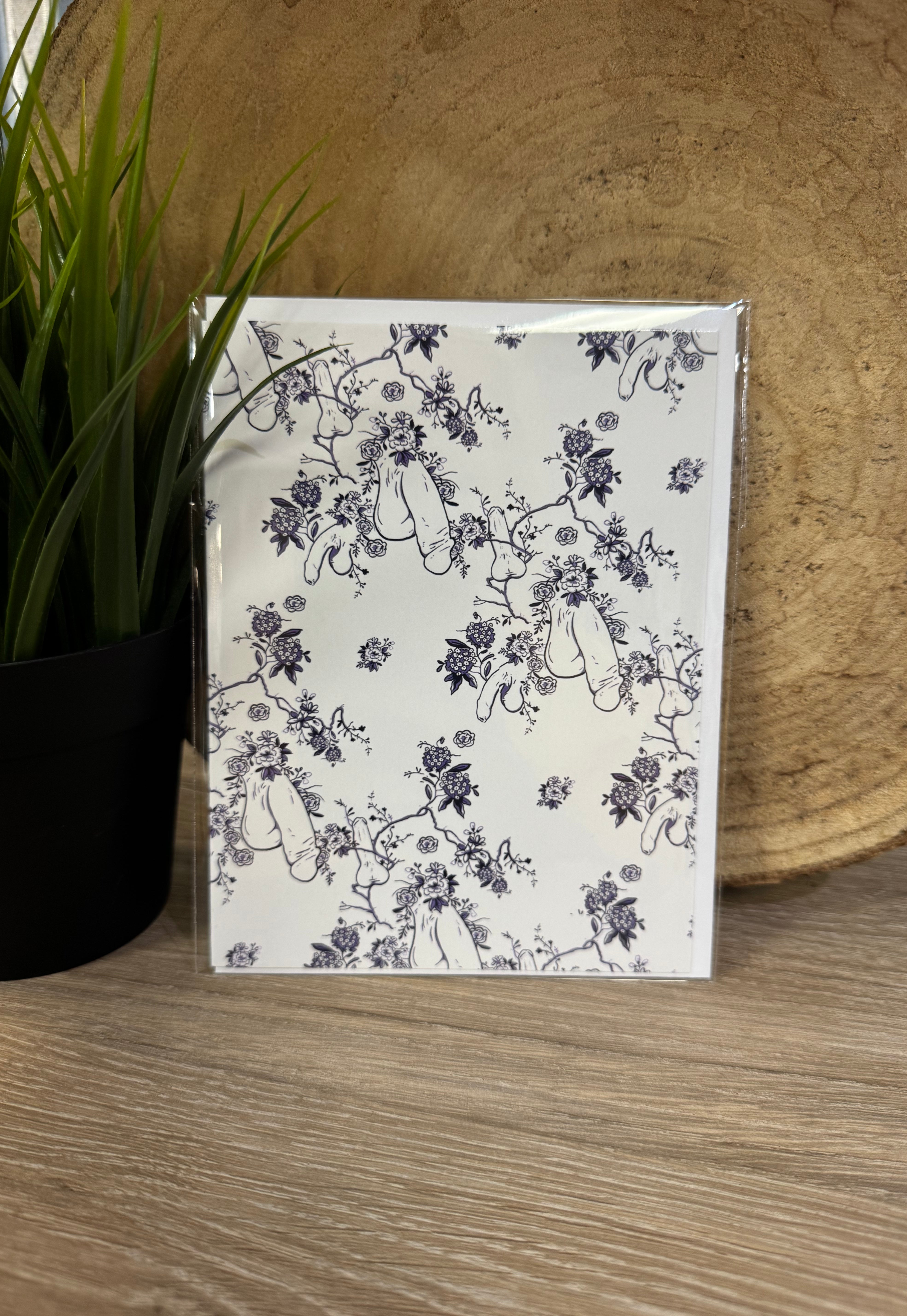 Floral Penis Greeting Card-Cards-crooked halo-The Silo Boutique, Women's Fashion Boutique Located in Warren and Grand Forks North Dakota