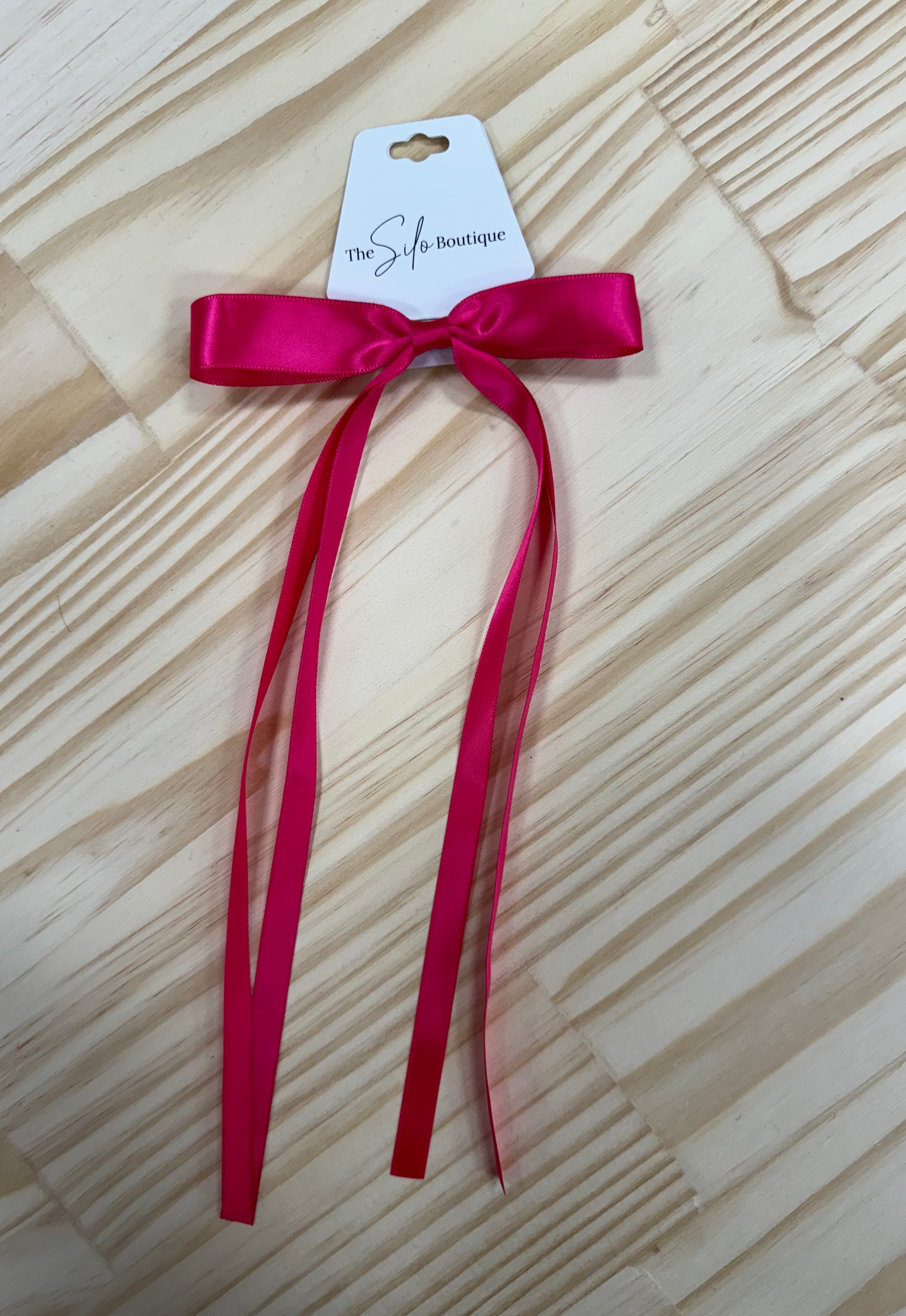 Satin Hair Bow-Hair Accessories-wall to wall-The Silo Boutique, Women's Fashion Boutique Located in Warren and Grand Forks North Dakota