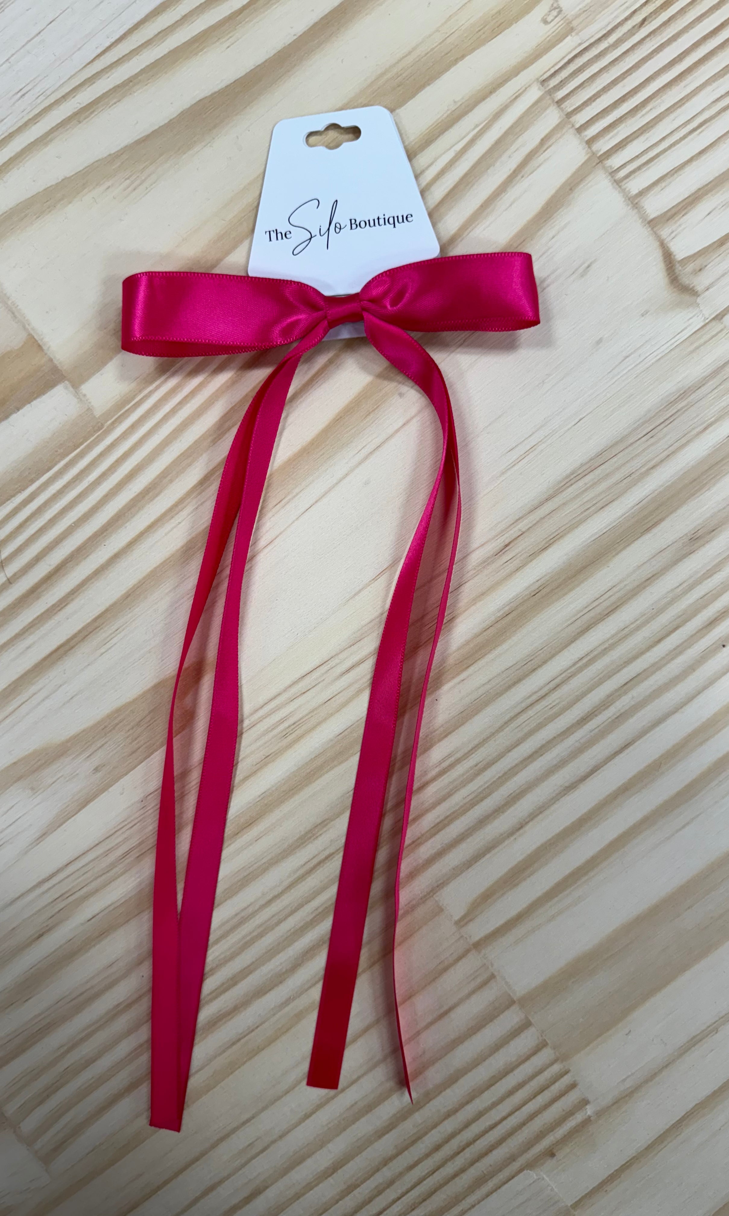 Satin Hair Bow-Hair Accessories-wall to wall-The Silo Boutique, Women's Fashion Boutique Located in Warren and Grand Forks North Dakota