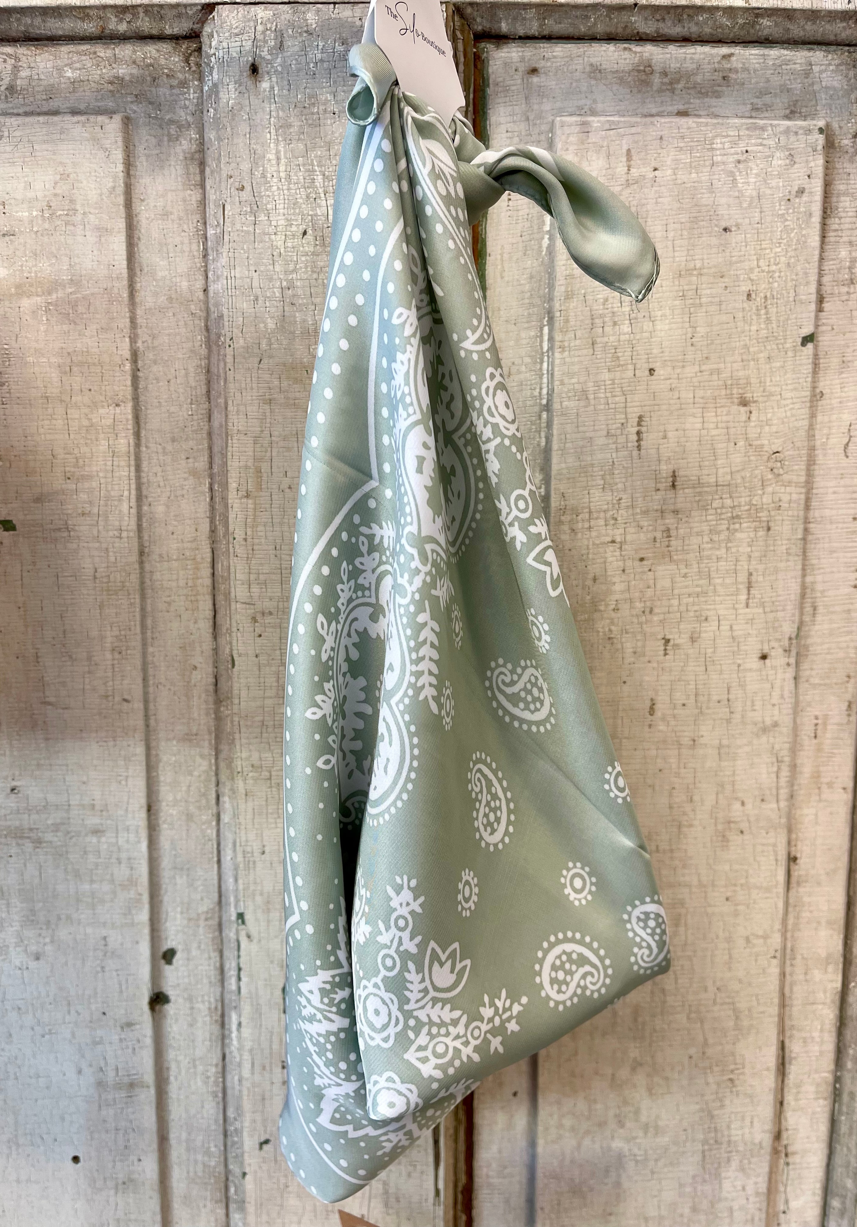 Paisley Bandana Satin Scarf-Scarves-leto-The Silo Boutique, Women's Fashion Boutique Located in Warren and Grand Forks North Dakota