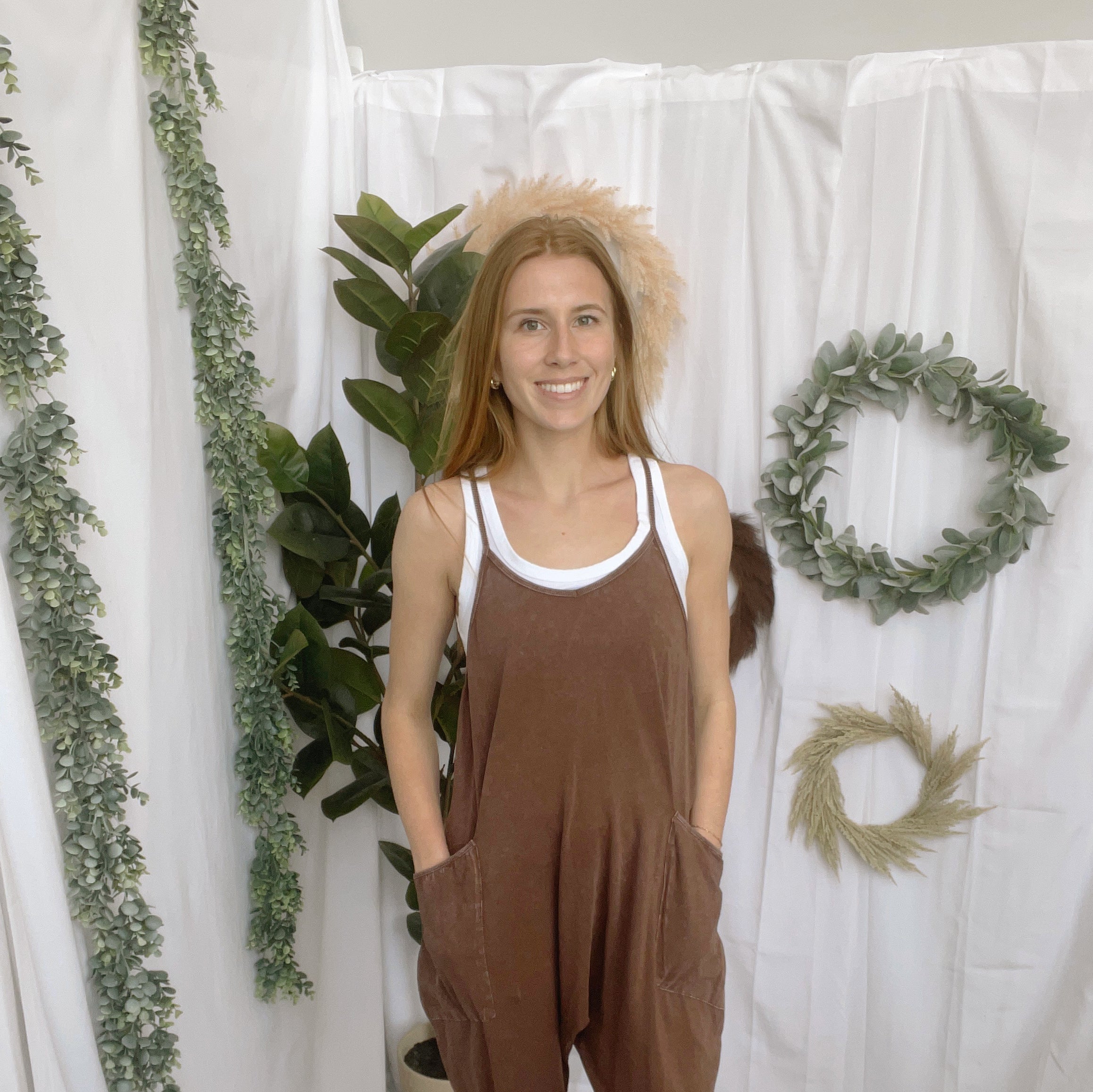 Feeling Free Jumpsuit-Brown-Jumpsuits & Rompers-hyfve-The Silo Boutique, Women's Fashion Boutique Located in Warren and Grand Forks North Dakota