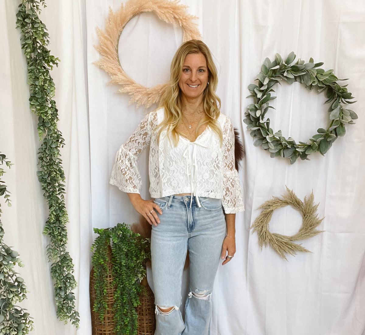 Sweet Magnolia Lace Top-Long Sleeve Tops-blakeley-The Silo Boutique, Women's Fashion Boutique Located in Warren and Grand Forks North Dakota