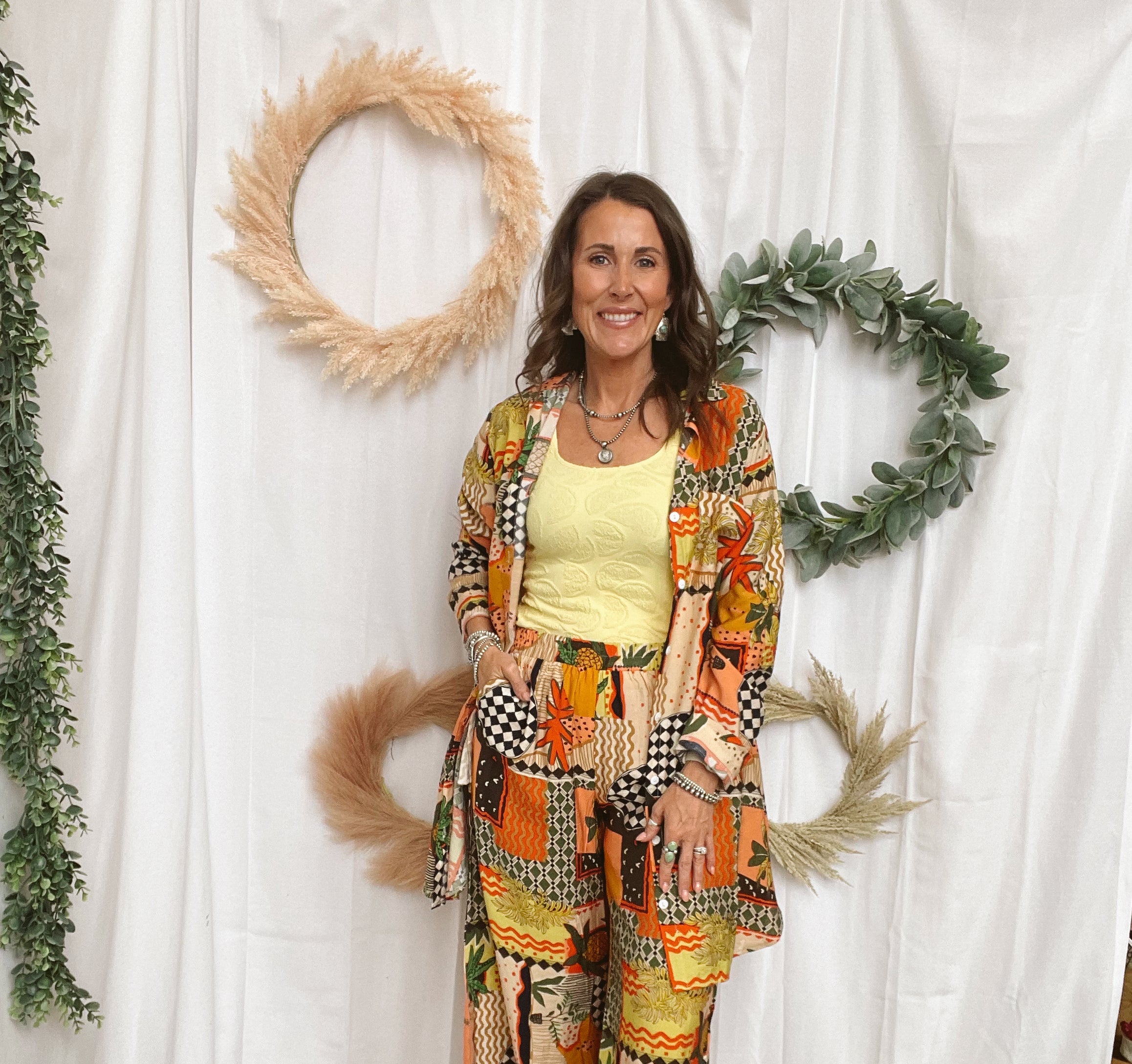 Safari Pineapple Dress Top-Long Sleeve Tops-cozy co-The Silo Boutique, Women's Fashion Boutique Located in Warren and Grand Forks North Dakota
