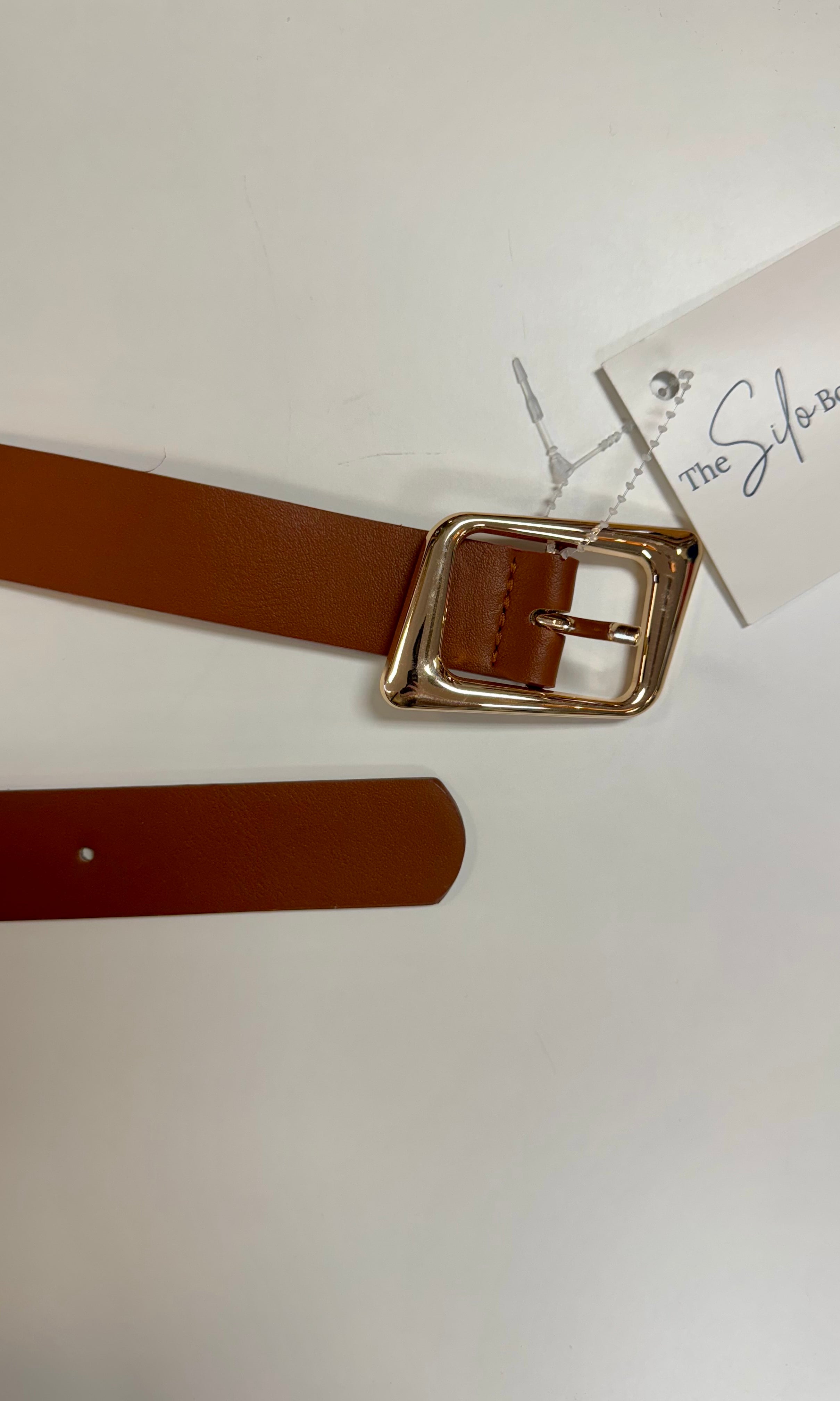 Asymetrical Plus Size Belt-Cognac-Belts-The Silo Boutique-The Silo Boutique, Women's Fashion Boutique Located in Warren and Grand Forks North Dakota