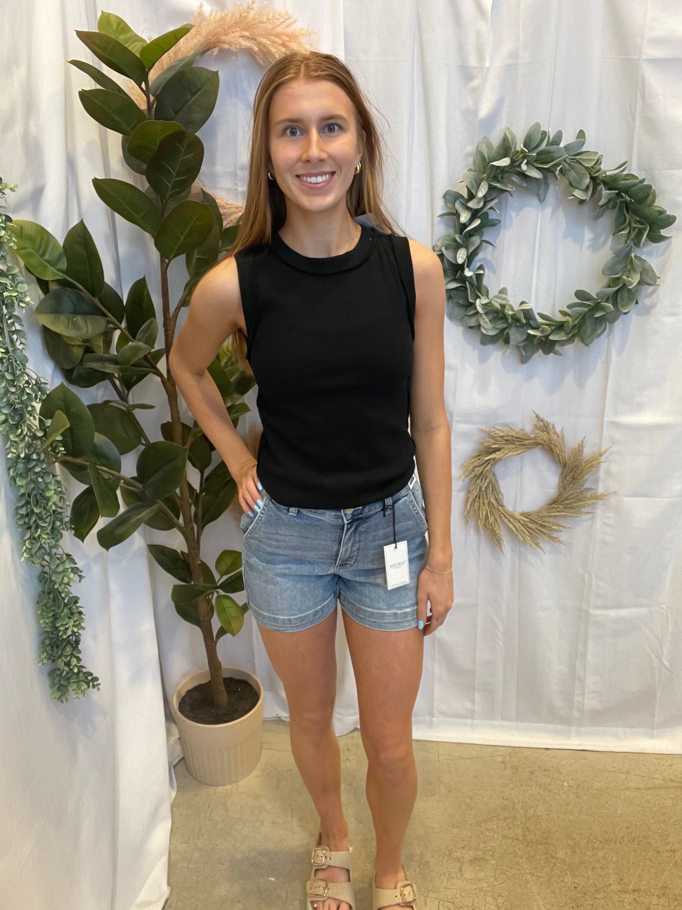 Hy Solid Ribbed Tank Top-Black-Tank Tops-hyfve-The Silo Boutique, Women's Fashion Boutique Located in Warren and Grand Forks North Dakota