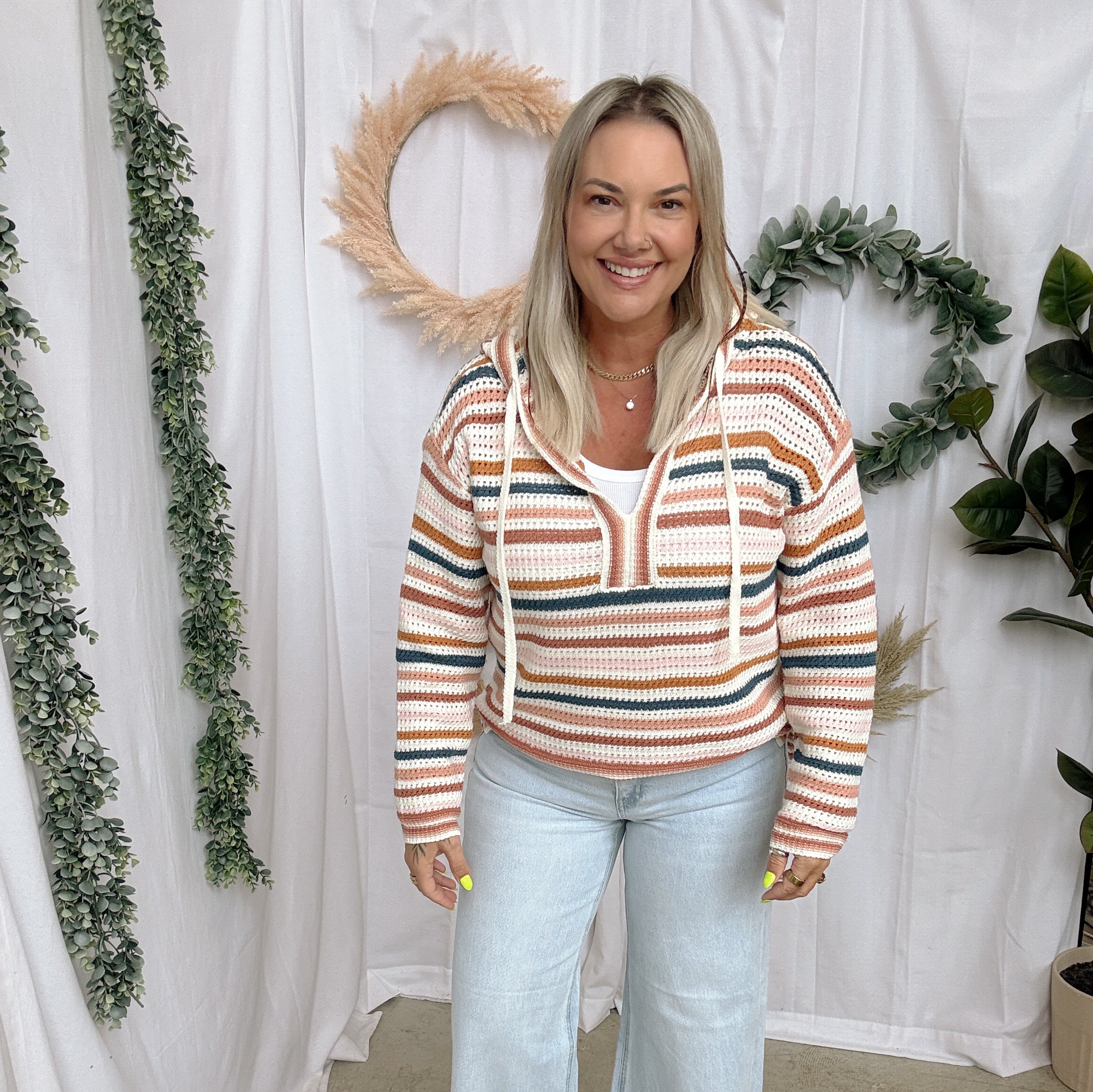 Mauve Mix Hooded Sweater-Long Sleeve Tops-hem and thread-The Silo Boutique, Women's Fashion Boutique Located in Warren and Grand Forks North Dakota