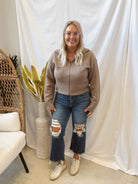 Brown Zip Up Collared Sweater-Sweaters-be cool-The Silo Boutique, Women's Fashion Boutique Located in Warren and Grand Forks North Dakota