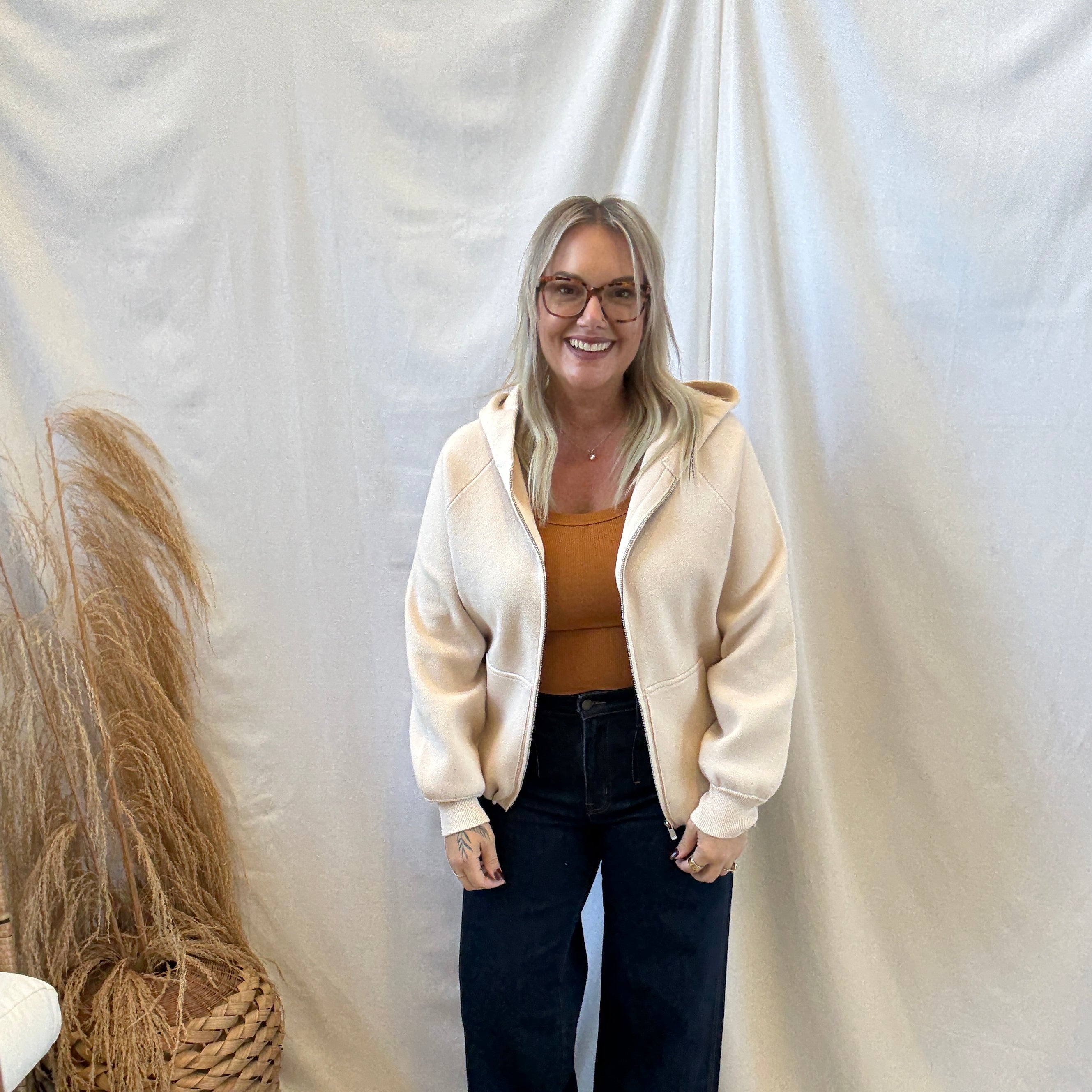 So Soft Oversized Hoodie Sweater-Oatmeal-Sweaters-staccato-The Silo Boutique, Women's Fashion Boutique Located in Warren and Grand Forks North Dakota