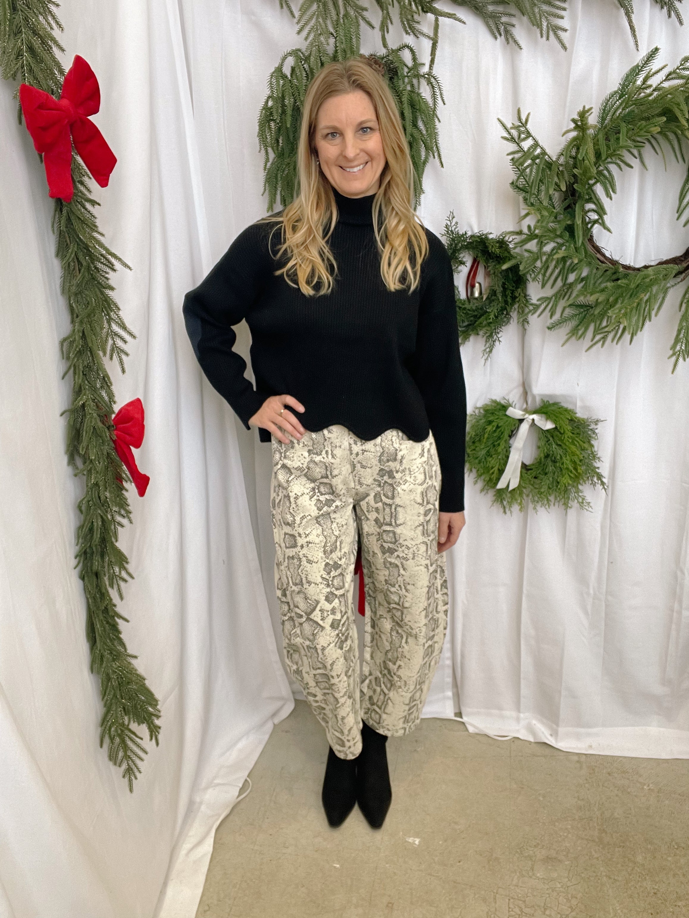 Ivory Savannah Snake Pant-Jeans-oddi-The Silo Boutique, Women's Fashion Boutique Located in Warren and Grand Forks North Dakota