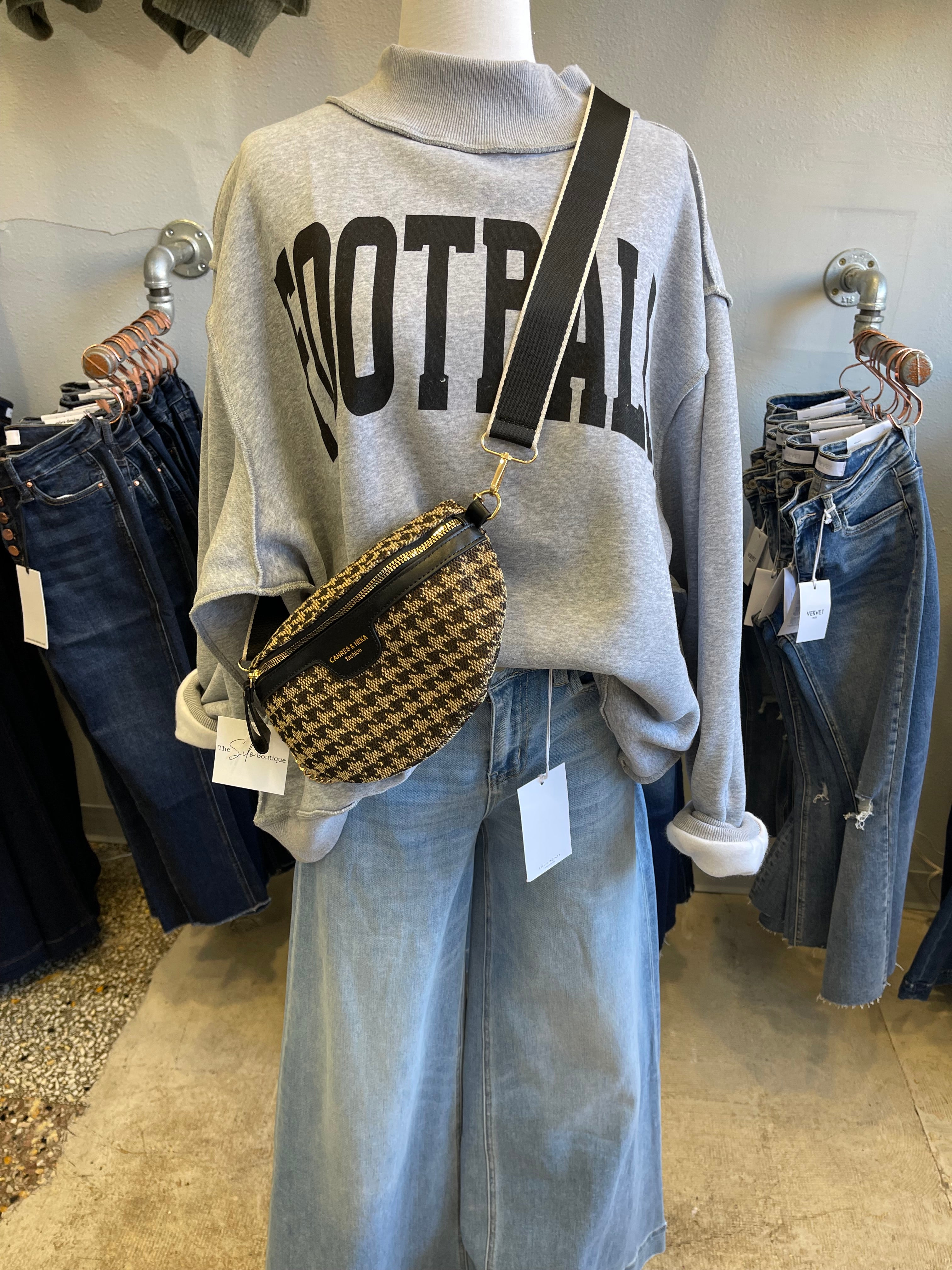 In the City Houndstooth Bum Bag-Black-Purses-city-The Silo Boutique, Women's Fashion Boutique Located in Warren and Grand Forks North Dakota