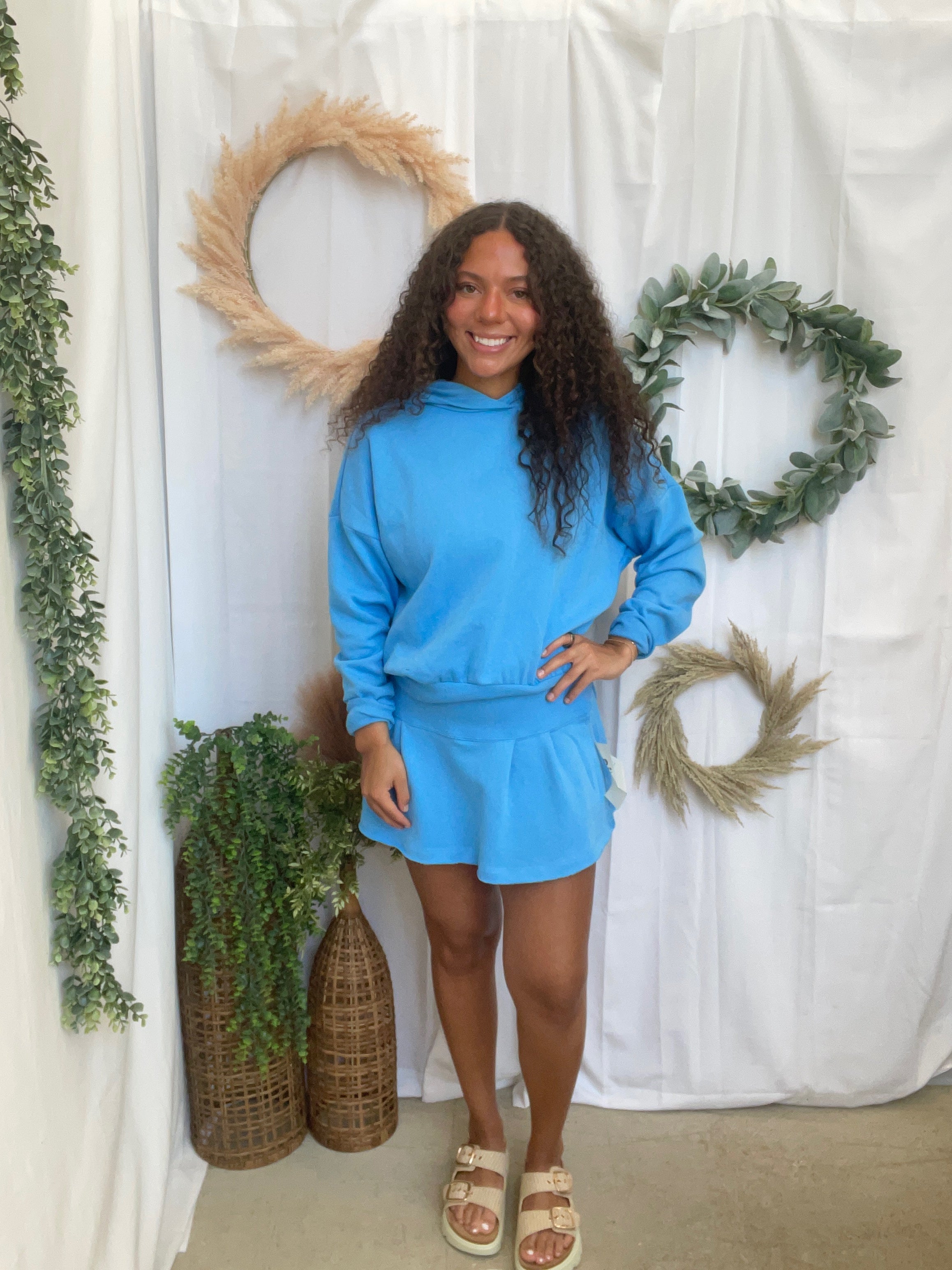 Mono B Icon Hoodie Set-Light Blue-Outfit Sets-mono b-The Silo Boutique, Women's Fashion Boutique Located in Warren and Grand Forks North Dakota