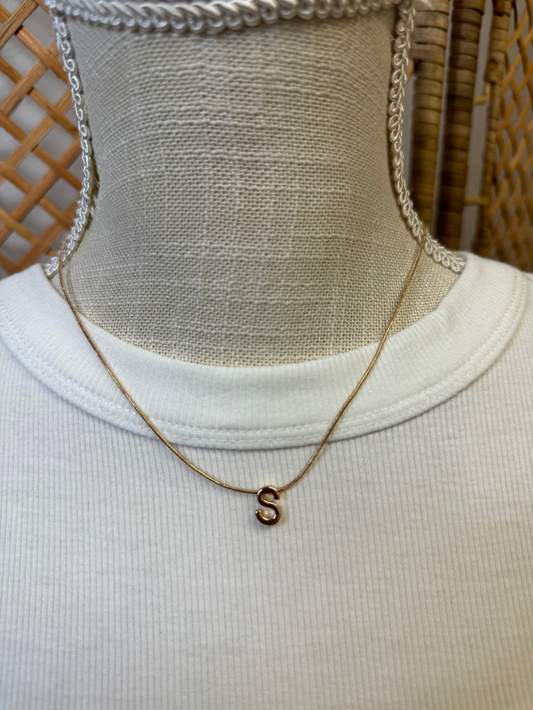 Delicate Initial Necklace-Necklaces-Fame-The Silo Boutique, Women's Fashion Boutique Located in Warren and Grand Forks North Dakota