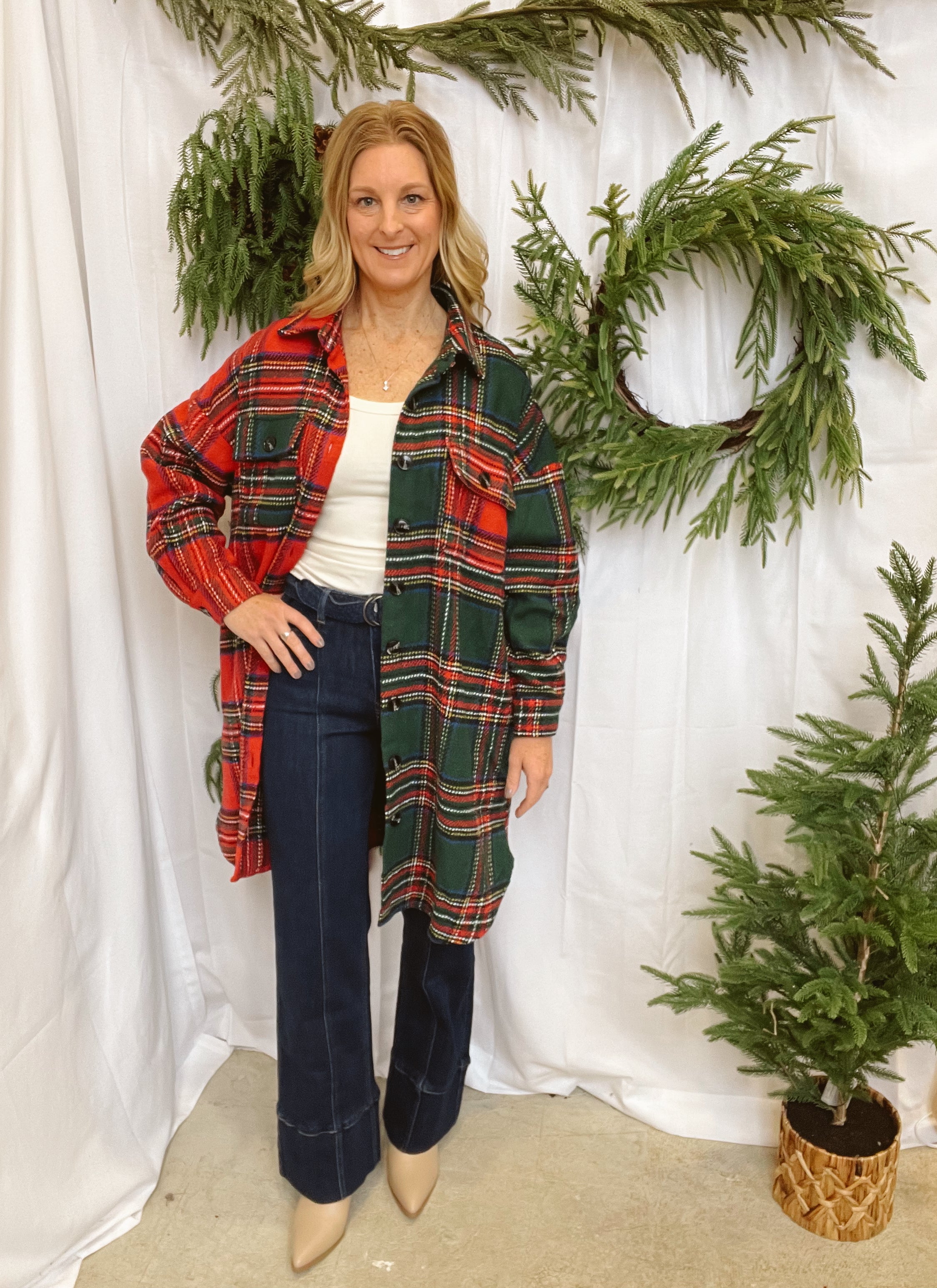 Jade Plaid Shacket-Cardigans-jade-The Silo Boutique, Women's Fashion Boutique Located in Warren and Grand Forks North Dakota