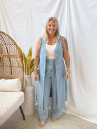 Denim Long Vest Top-Vests-gilli-The Silo Boutique, Women's Fashion Boutique Located in Warren and Grand Forks North Dakota
