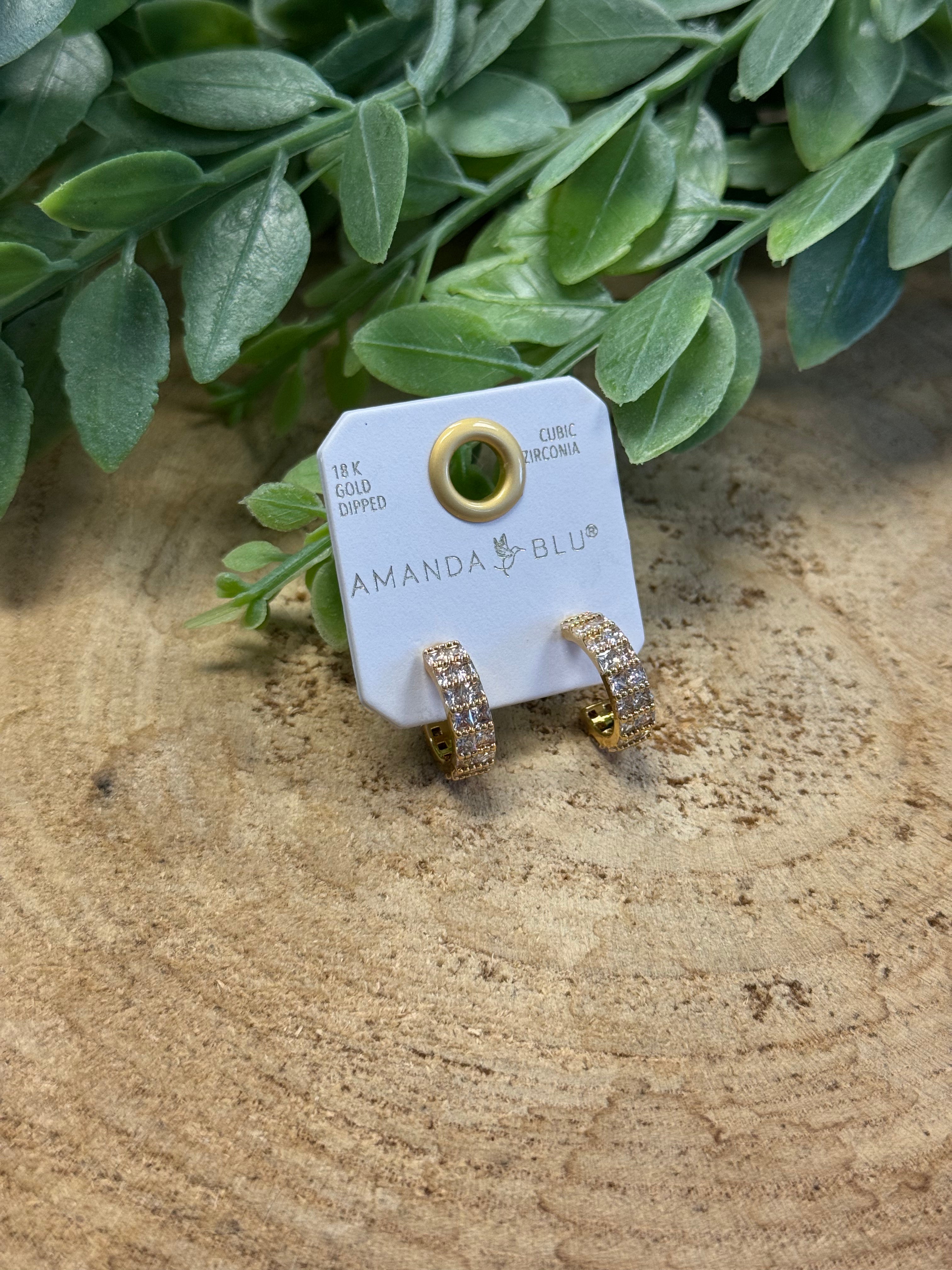 CZ Double Wide Hoop-Amanda Blu-The Silo Boutique, Women's Fashion Boutique Located in Warren and Grand Forks North Dakota