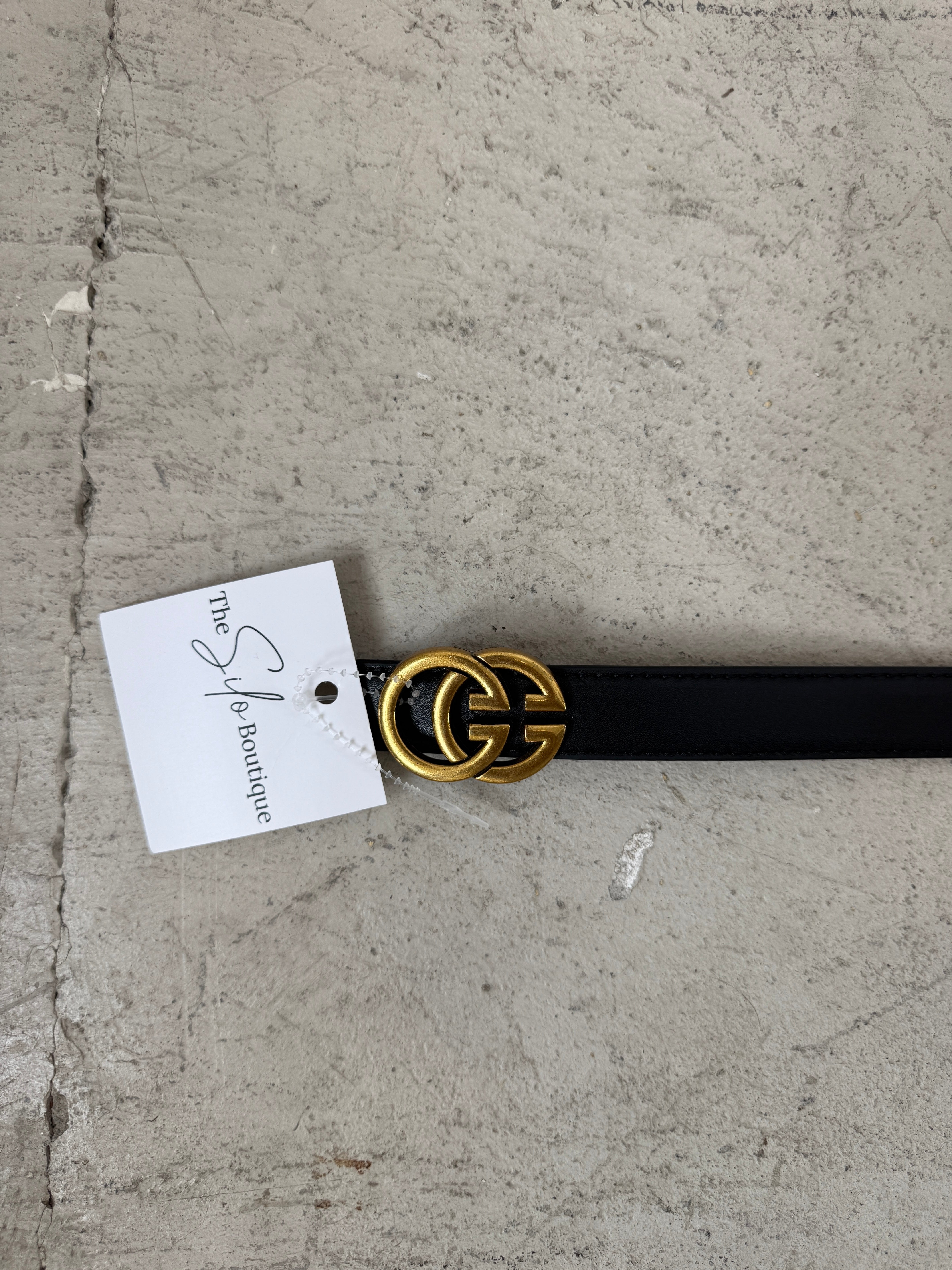 Dual Golden Belt-Black-Belts-Leto-The Silo Boutique, Women's Fashion Boutique Located in Warren and Grand Forks North Dakota