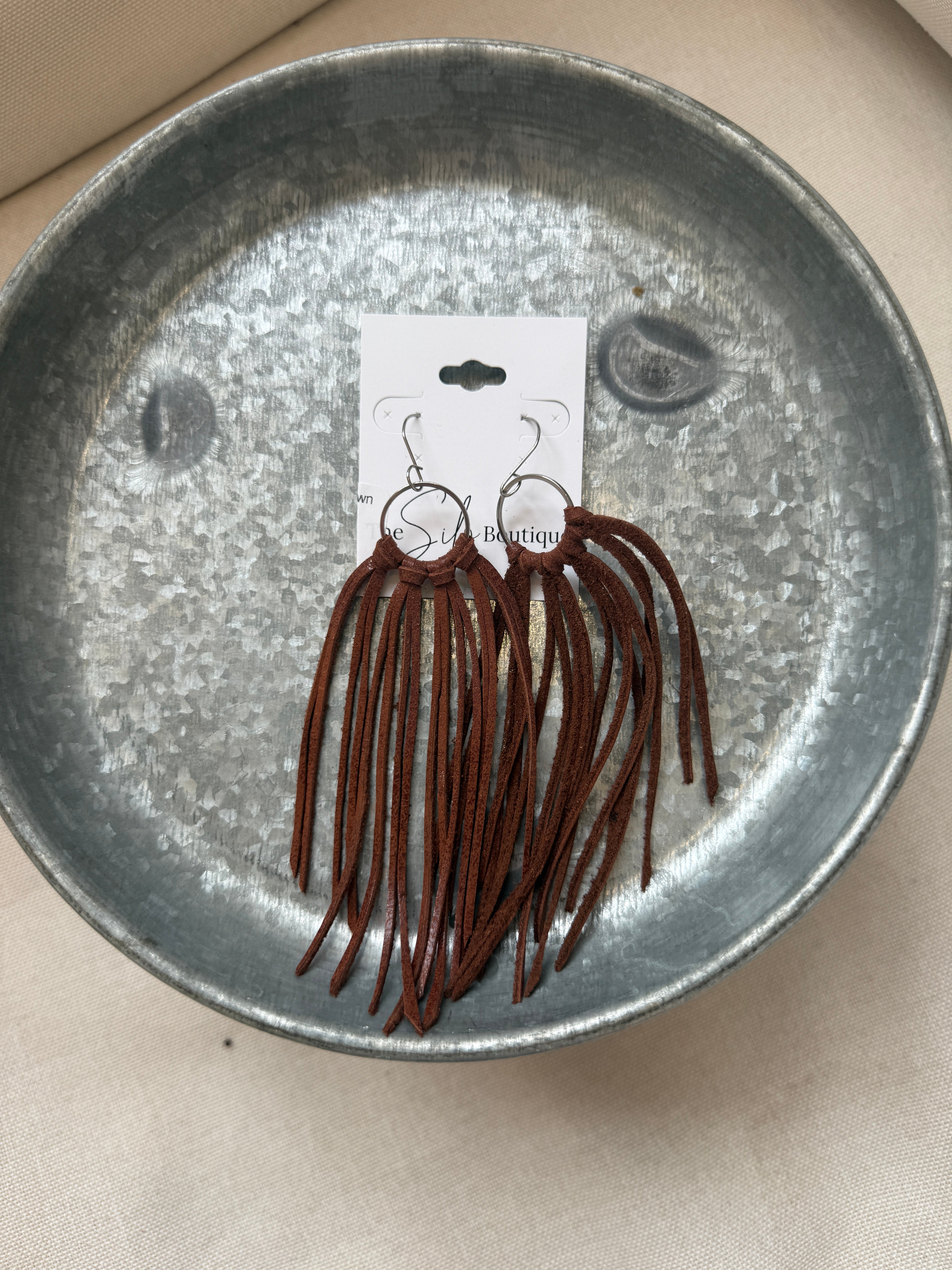 Bozeman Fringe Earrings-Camel-Earrings-fringe with faith-The Silo Boutique, Women's Fashion Boutique Located in Warren and Grand Forks North Dakota