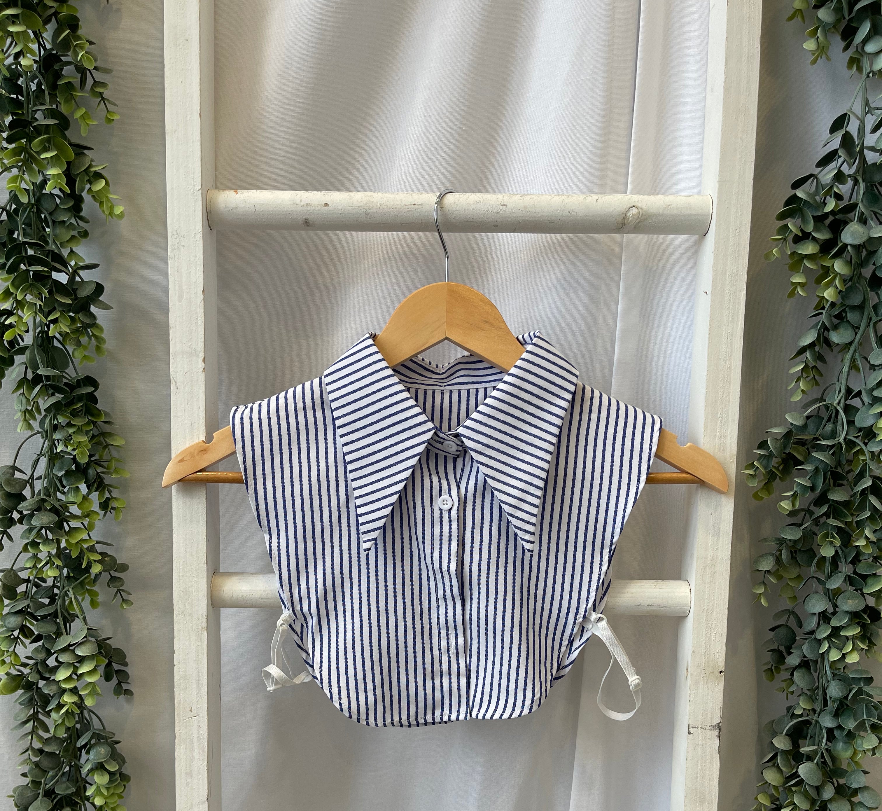 Corporate Collar-Blue Stripe-Short Sleeve Tops-Summer Tees-The Silo Boutique, Women's Fashion Boutique Located in Warren and Grand Forks North Dakota