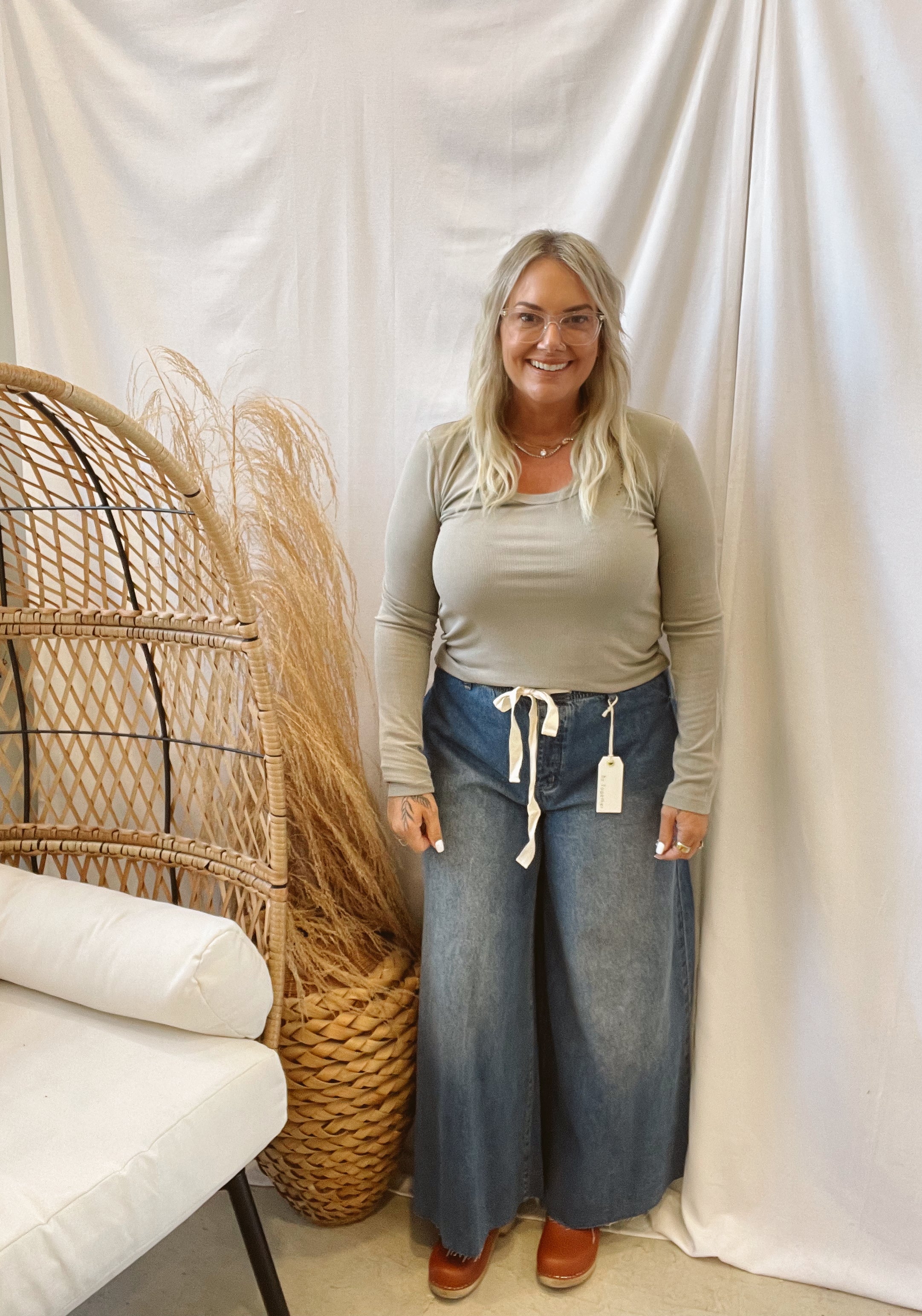 Be Cool Scoop Neck Ribbed Long Sleeve Top-Long Sleeve Tops-be cool-The Silo Boutique, Women's Fashion Boutique Located in Warren and Grand Forks North Dakota