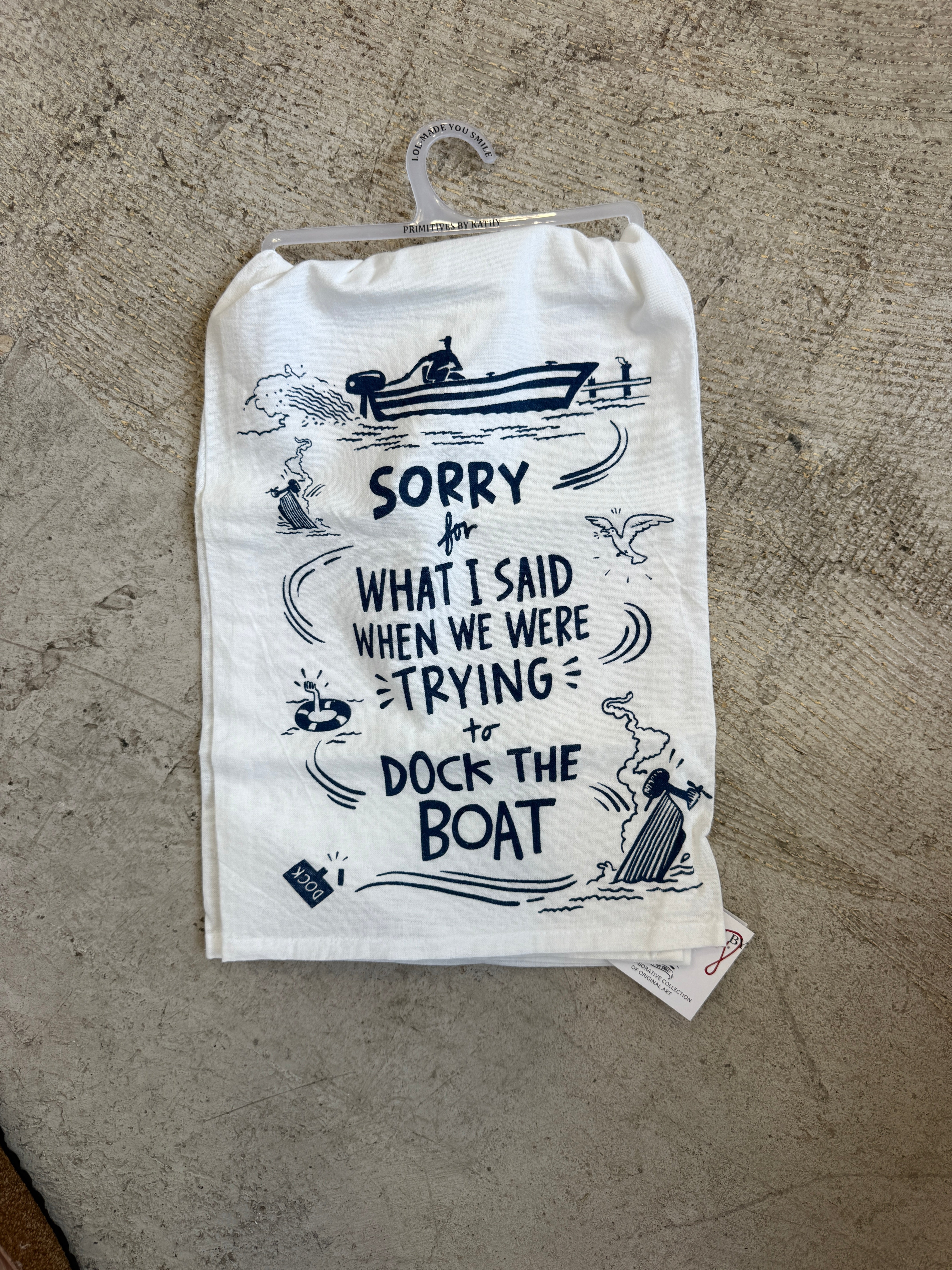 Trying to Dock The Boat Tea Towel-Tea Towels-primitives-The Silo Boutique, Women's Fashion Boutique Located in Warren and Grand Forks North Dakota