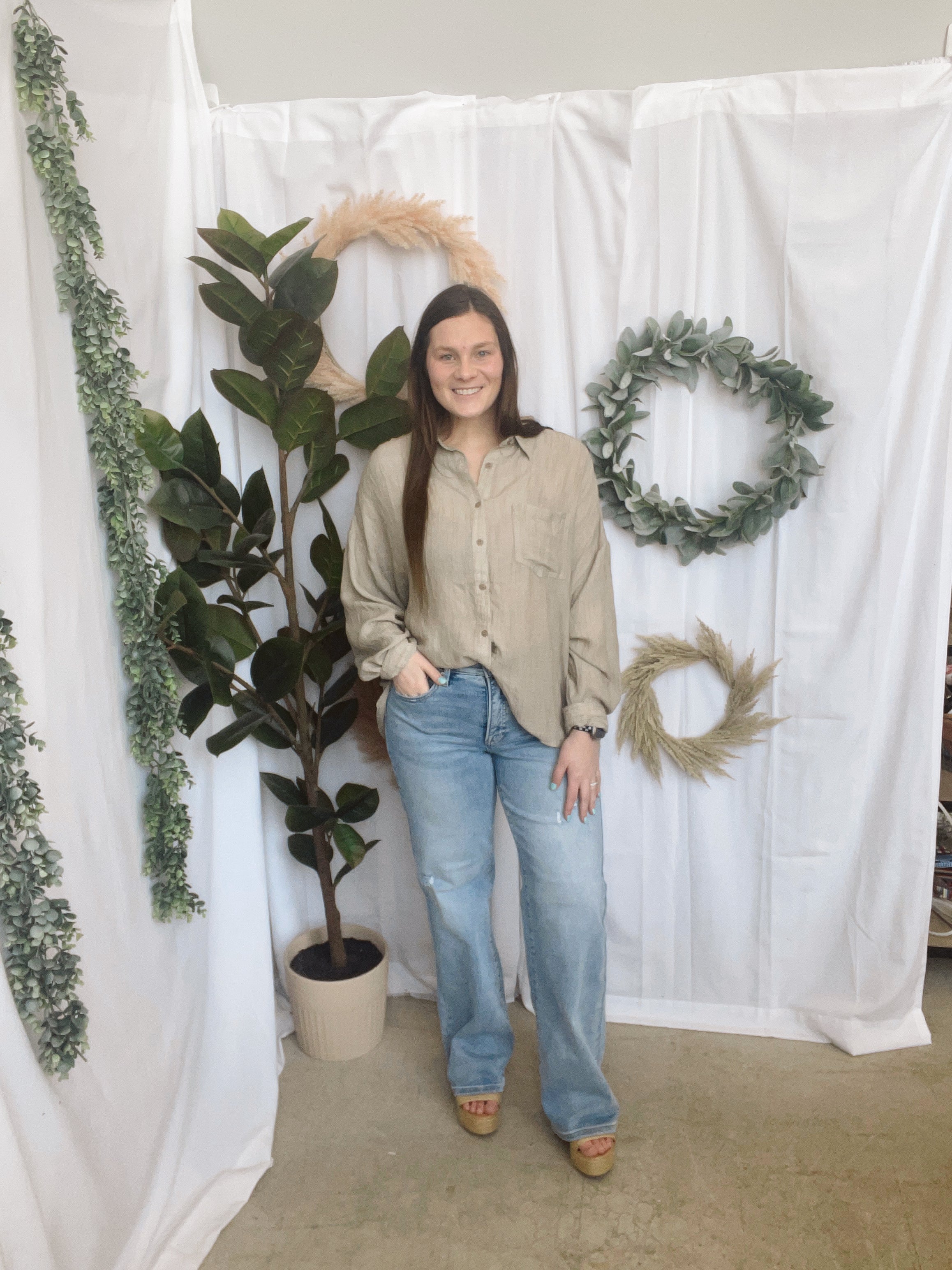 Cotierra Soft Linen Top-Long Sleeve Tops-cotierra-The Silo Boutique, Women's Fashion Boutique Located in Warren and Grand Forks North Dakota