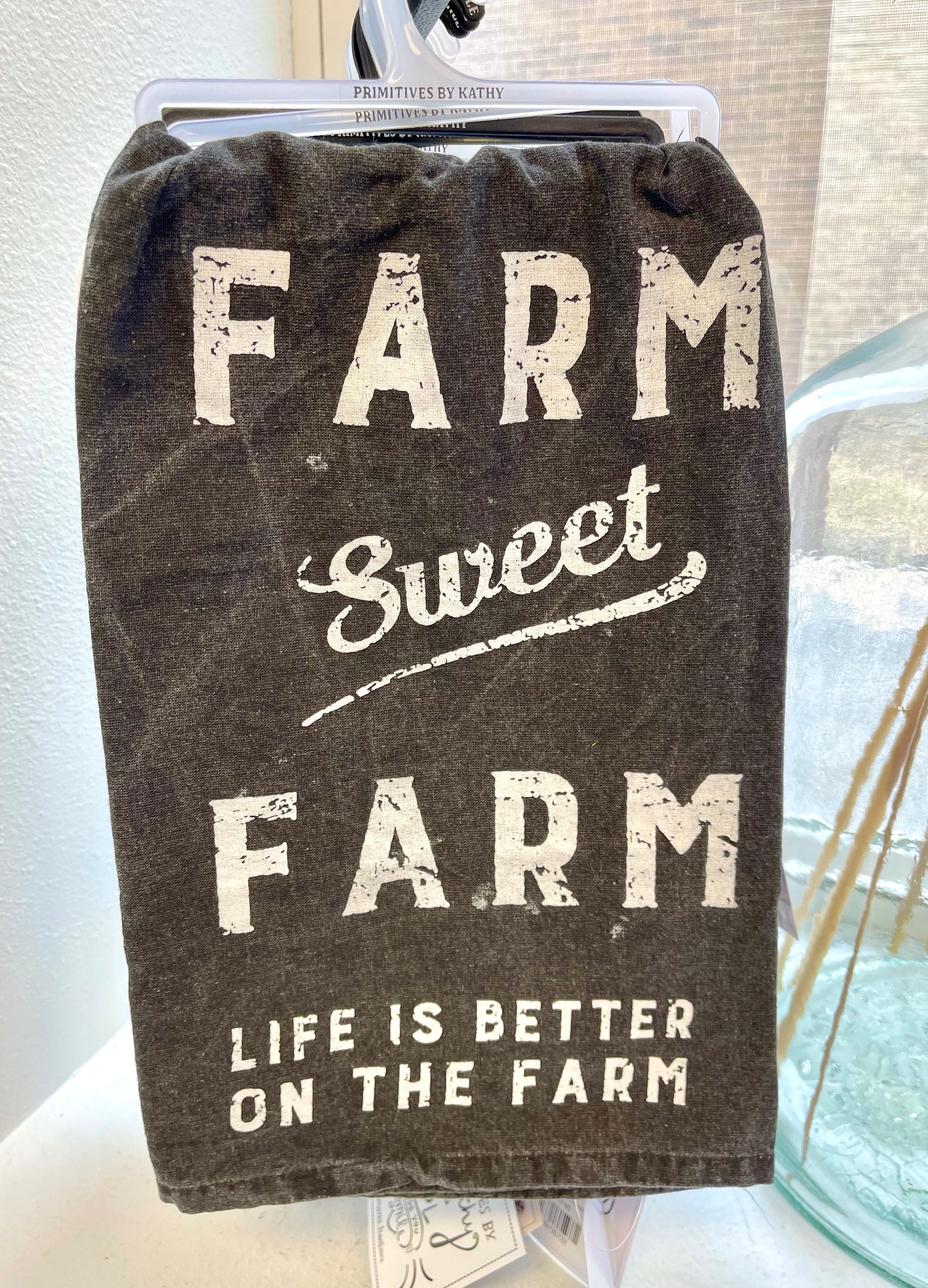 Rustic Farm Sweet Farm Kitchen Towel-Tea Towels-primitives-The Silo Boutique, Women's Fashion Boutique Located in Warren and Grand Forks North Dakota