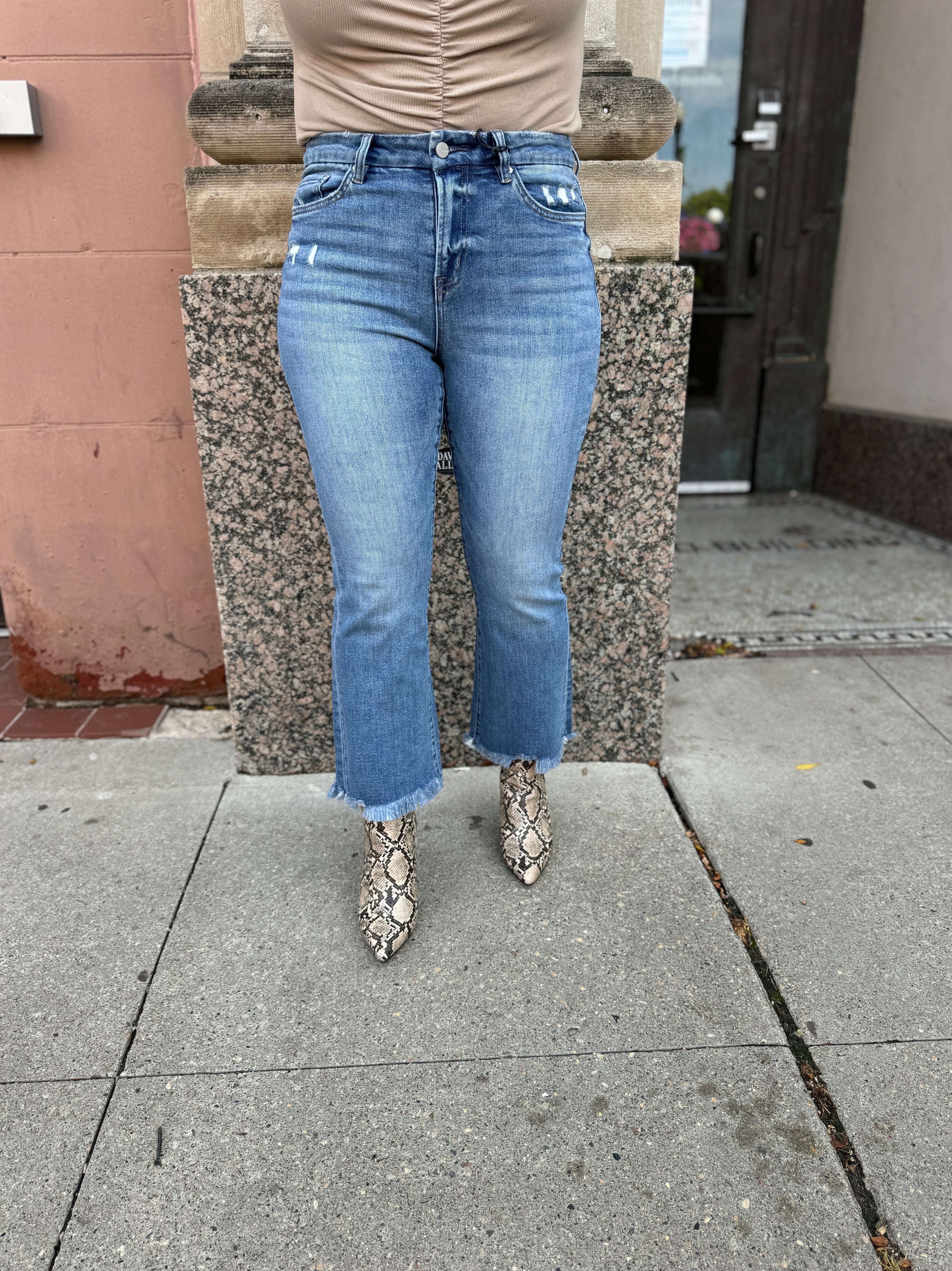 Mica Deutz High Rise Crop Flare Jeans-Final Sale-Jeans-mica-The Silo Boutique, Women's Fashion Boutique Located in Warren and Grand Forks North Dakota