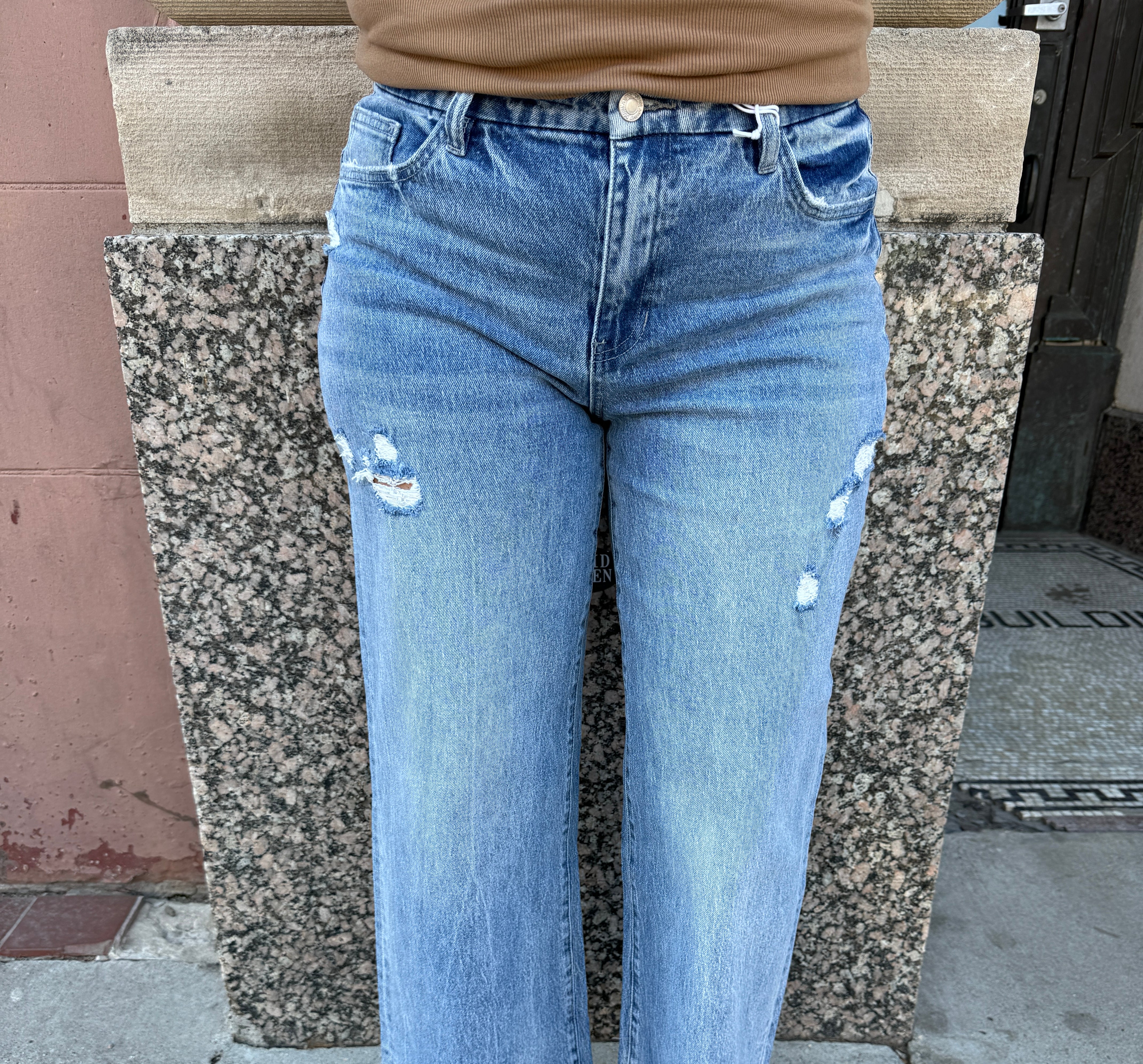 Vervet Shiny Wide Leg Crop Jeans-Final Sale-Jeans-lovervet-The Silo Boutique, Women's Fashion Boutique Located in Warren and Grand Forks North Dakota