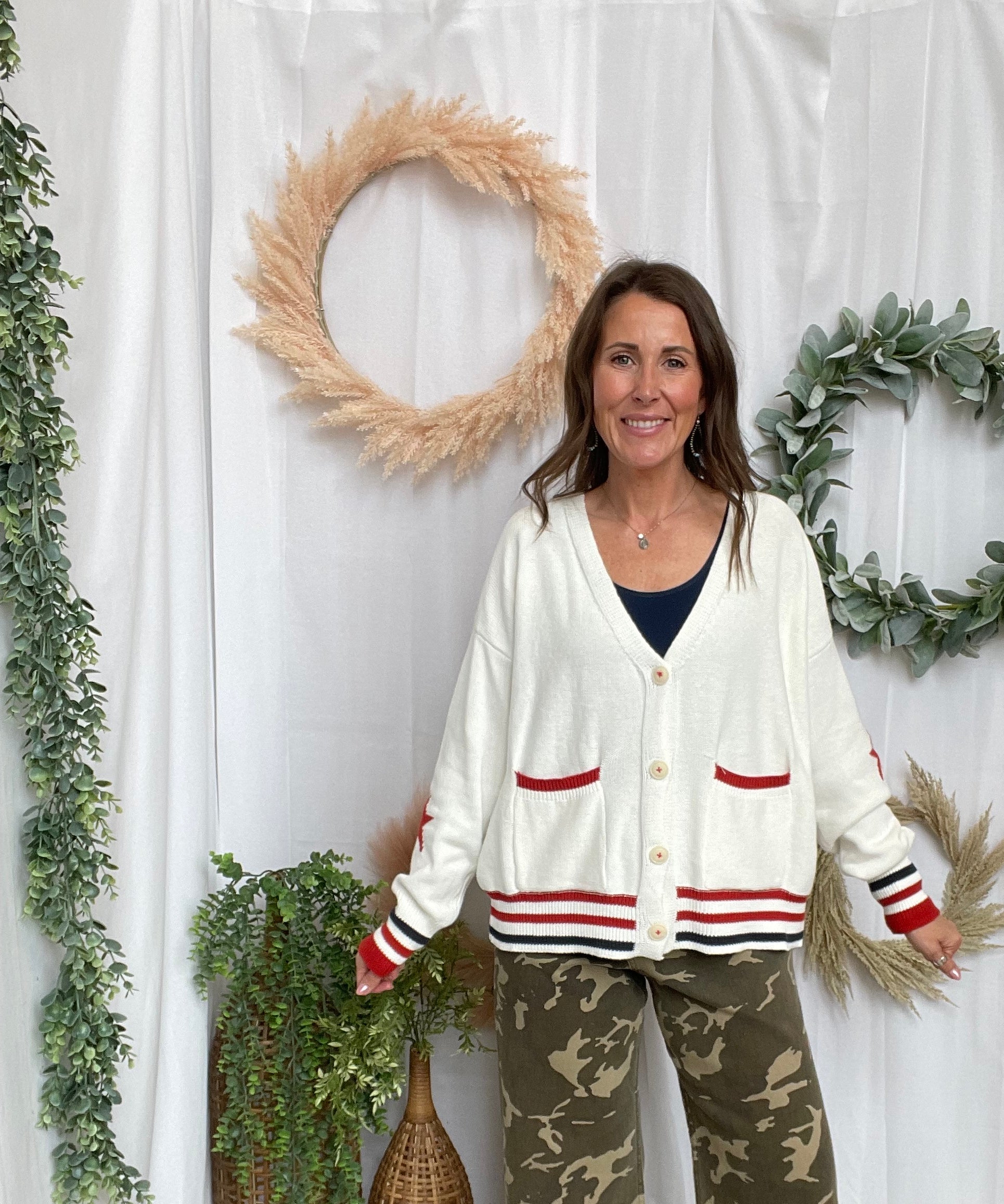 The Patriotic Cardigan-Cardigans-eesome-The Silo Boutique, Women's Fashion Boutique Located in Warren and Grand Forks North Dakota
