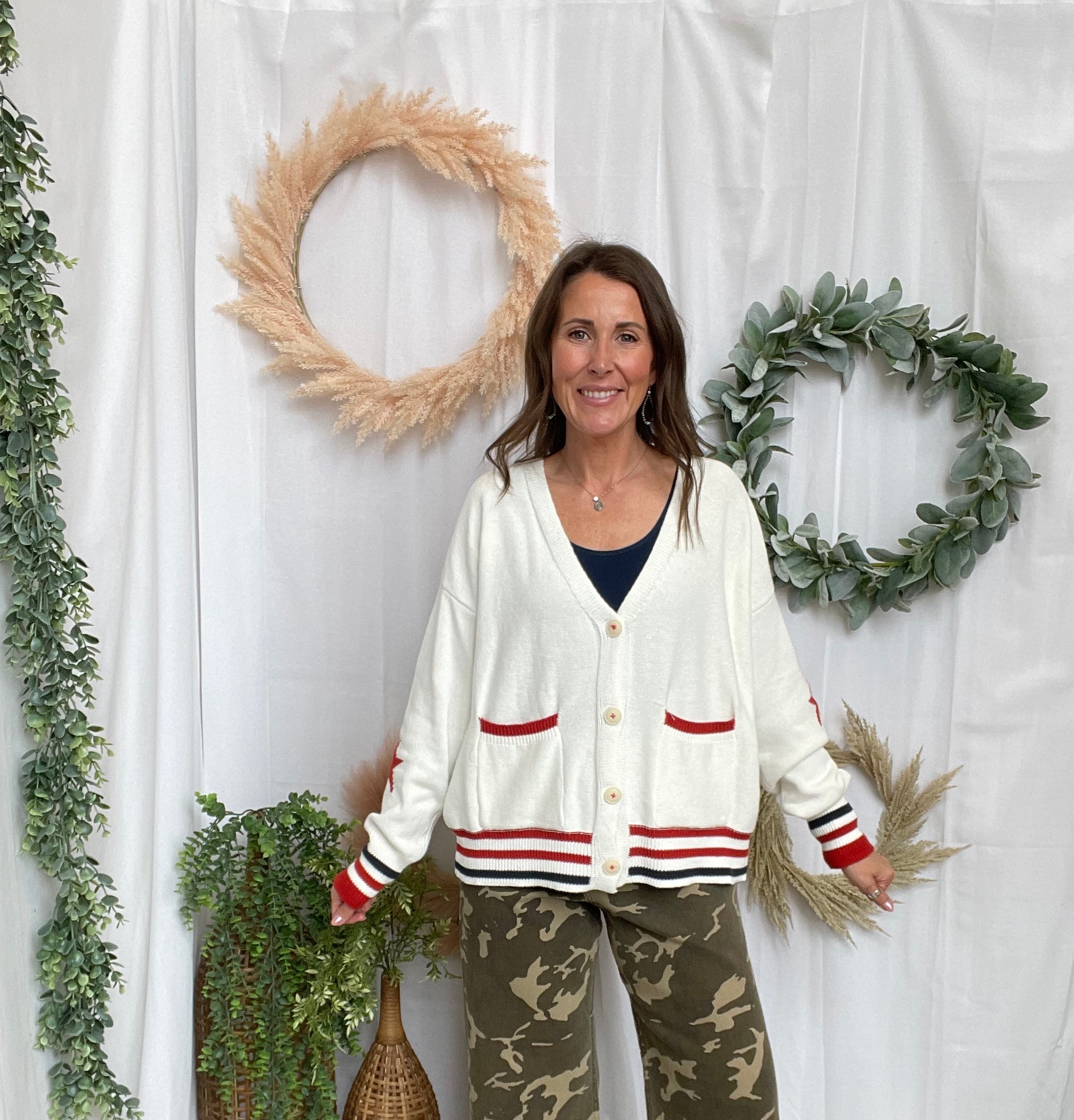 The Patriotic Cardigan-Cardigans-eesome-The Silo Boutique, Women's Fashion Boutique Located in Warren and Grand Forks North Dakota