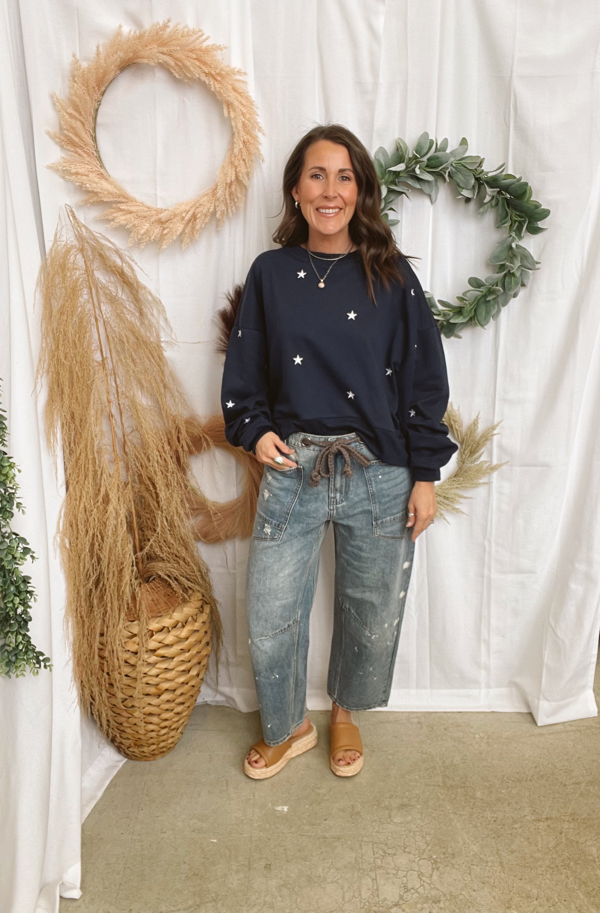 Oli and Hali Splatter Barrel Jeans-Jeans-oli-The Silo Boutique, Women's Fashion Boutique Located in Warren and Grand Forks North Dakota