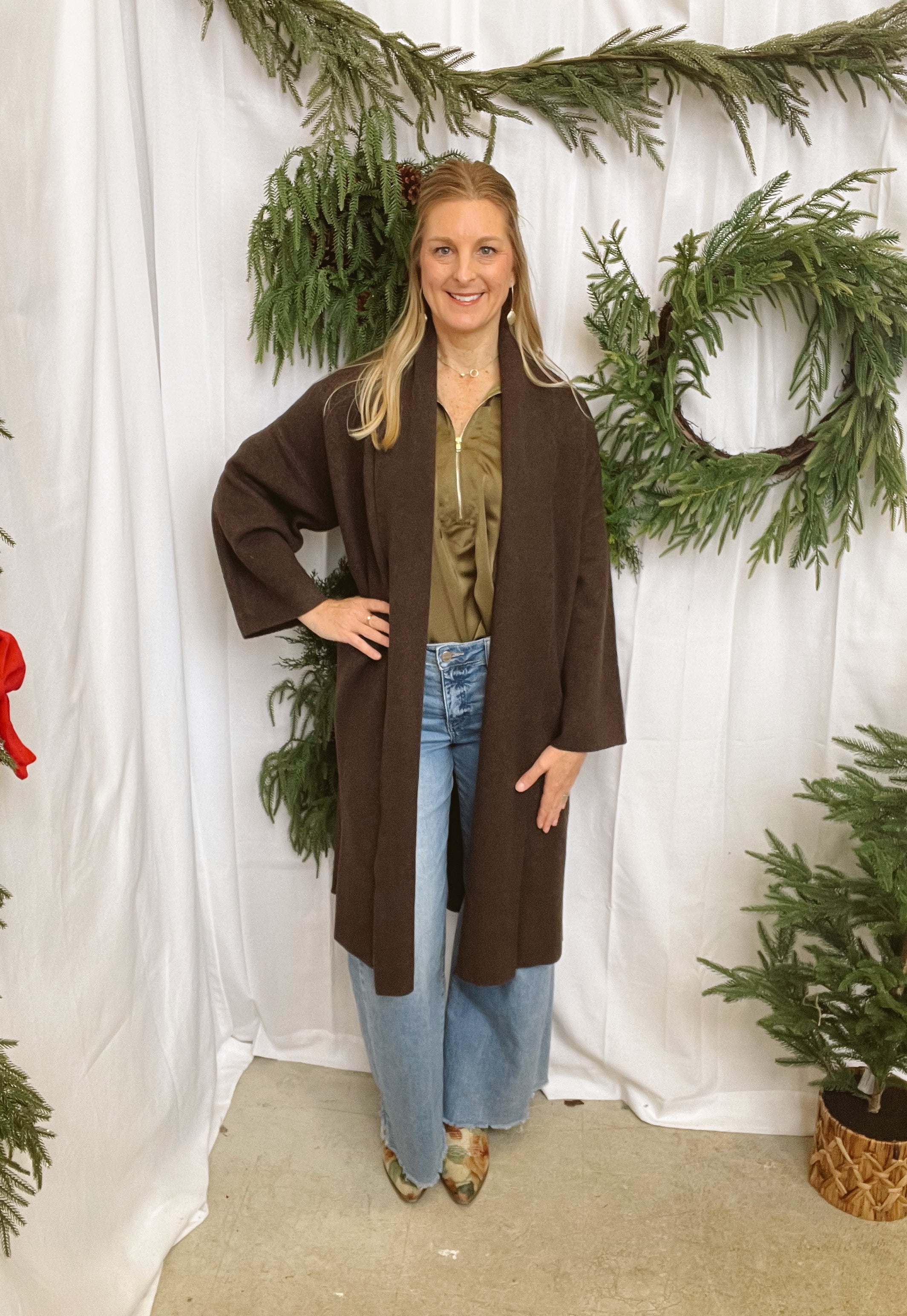 Ivy Cozy Cardigan-Espresso-Cardigans-bluivy-The Silo Boutique, Women's Fashion Boutique Located in Warren and Grand Forks North Dakota