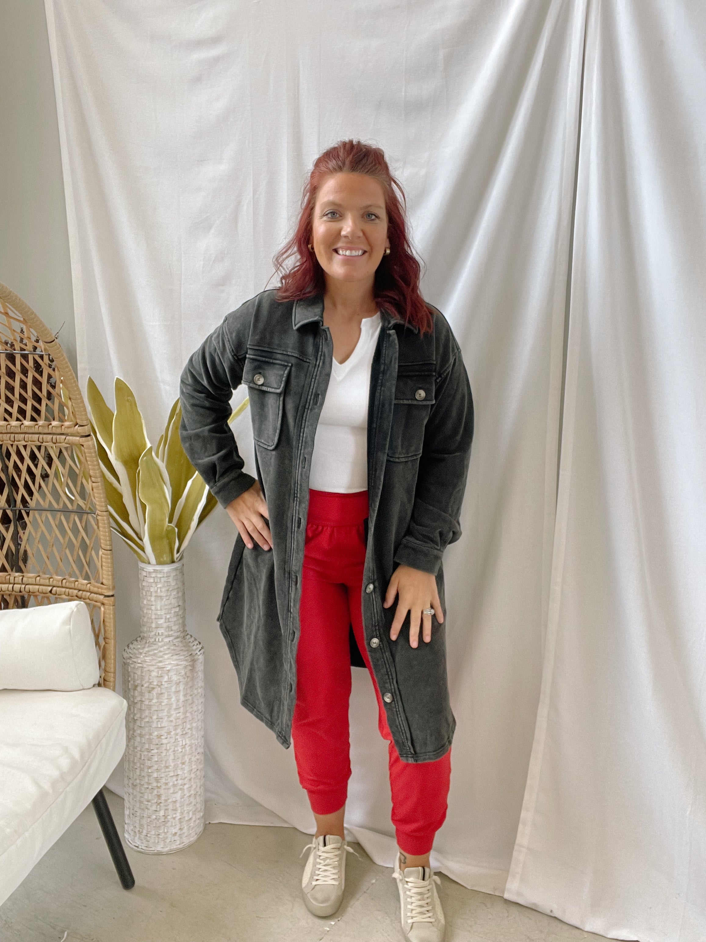 Missy Washed Black Long Shacket-Shackets-mystree-The Silo Boutique, Women's Fashion Boutique Located in Warren and Grand Forks North Dakota