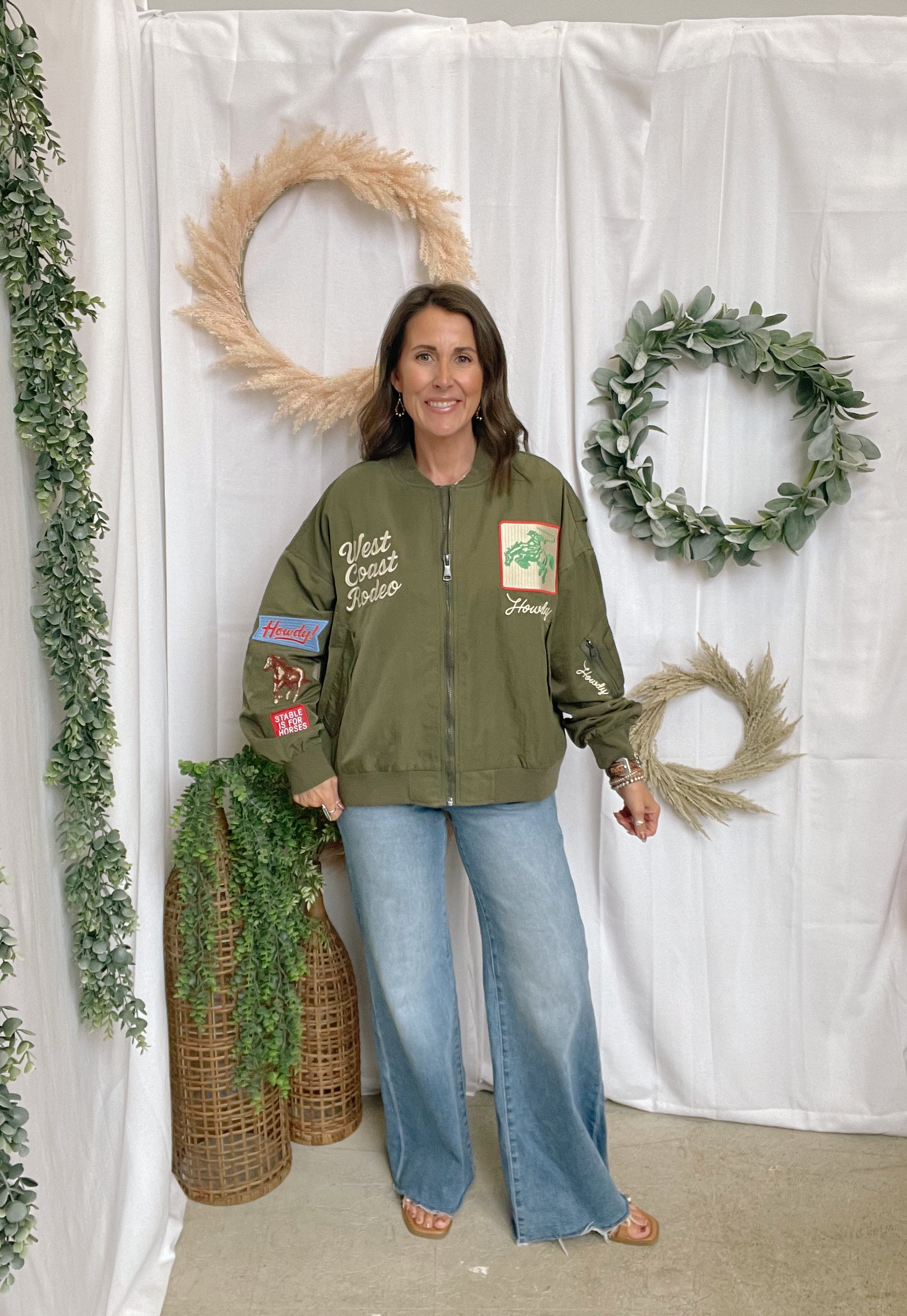 Army Green Rodeo Jacket-Coats & Jackets-davi-The Silo Boutique, Women's Fashion Boutique Located in Warren and Grand Forks North Dakota