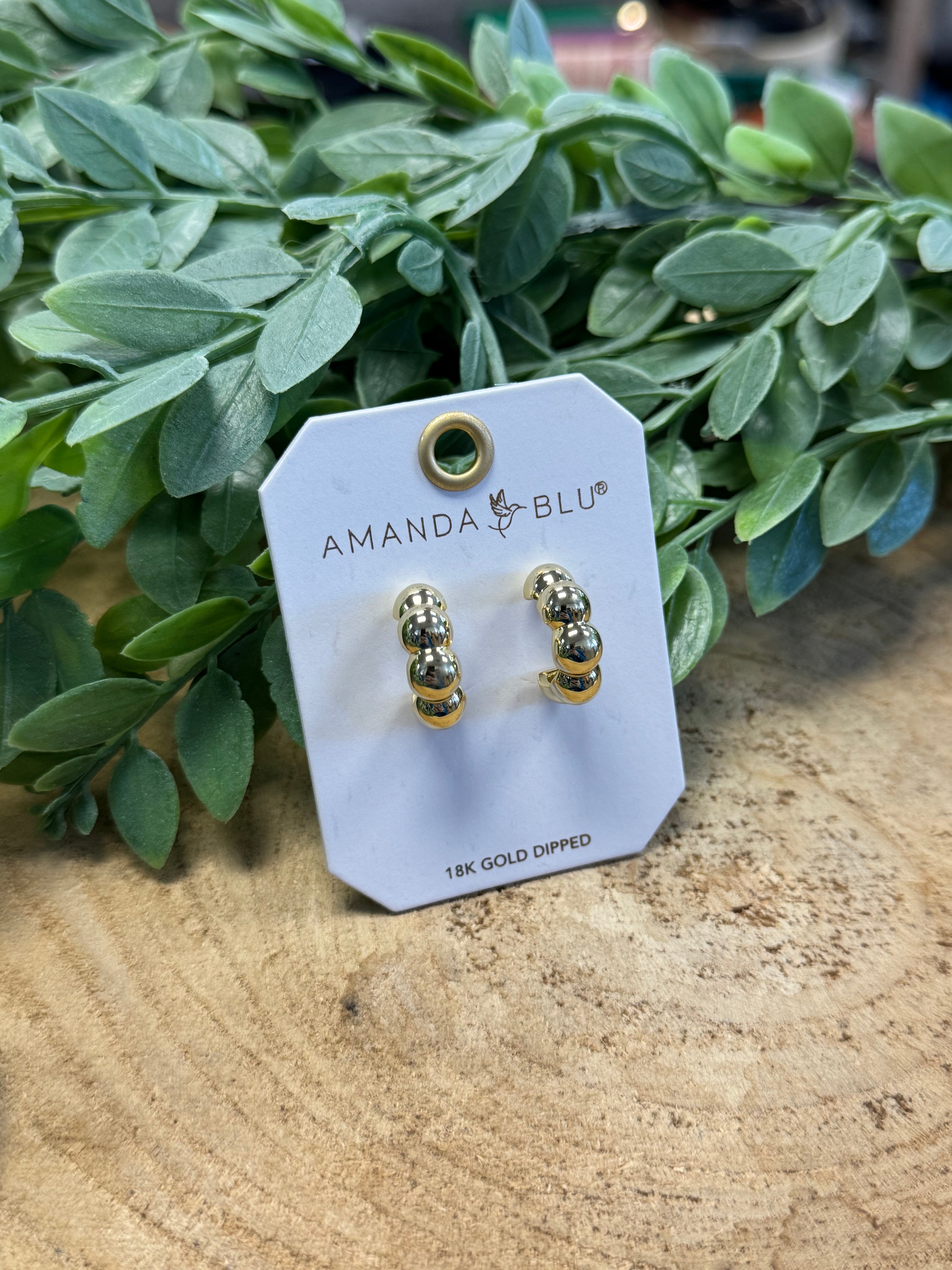 Jacqueline Polished Bubble Hoop-Amanda Blu-The Silo Boutique, Women's Fashion Boutique Located in Warren and Grand Forks North Dakota