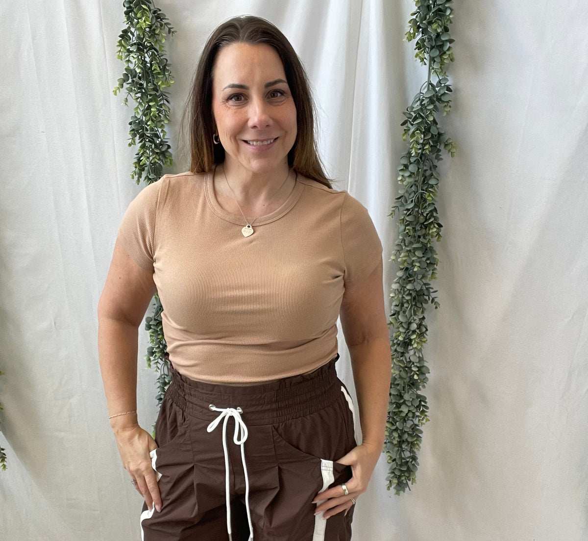 Bucket Windbreaker Pants-Brown-Pants-bucketlist-The Silo Boutique, Women's Fashion Boutique Located in Warren and Grand Forks North Dakota