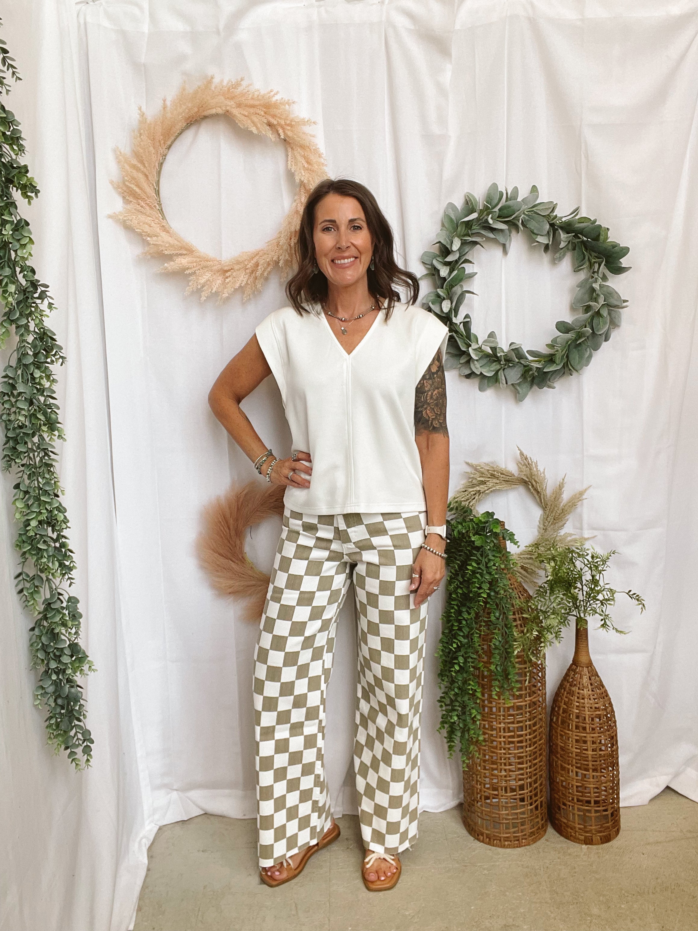 Darla Cap Sleeve V Neck Top-White-Tank Tops-entro-The Silo Boutique, Women's Fashion Boutique Located in Warren and Grand Forks North Dakota