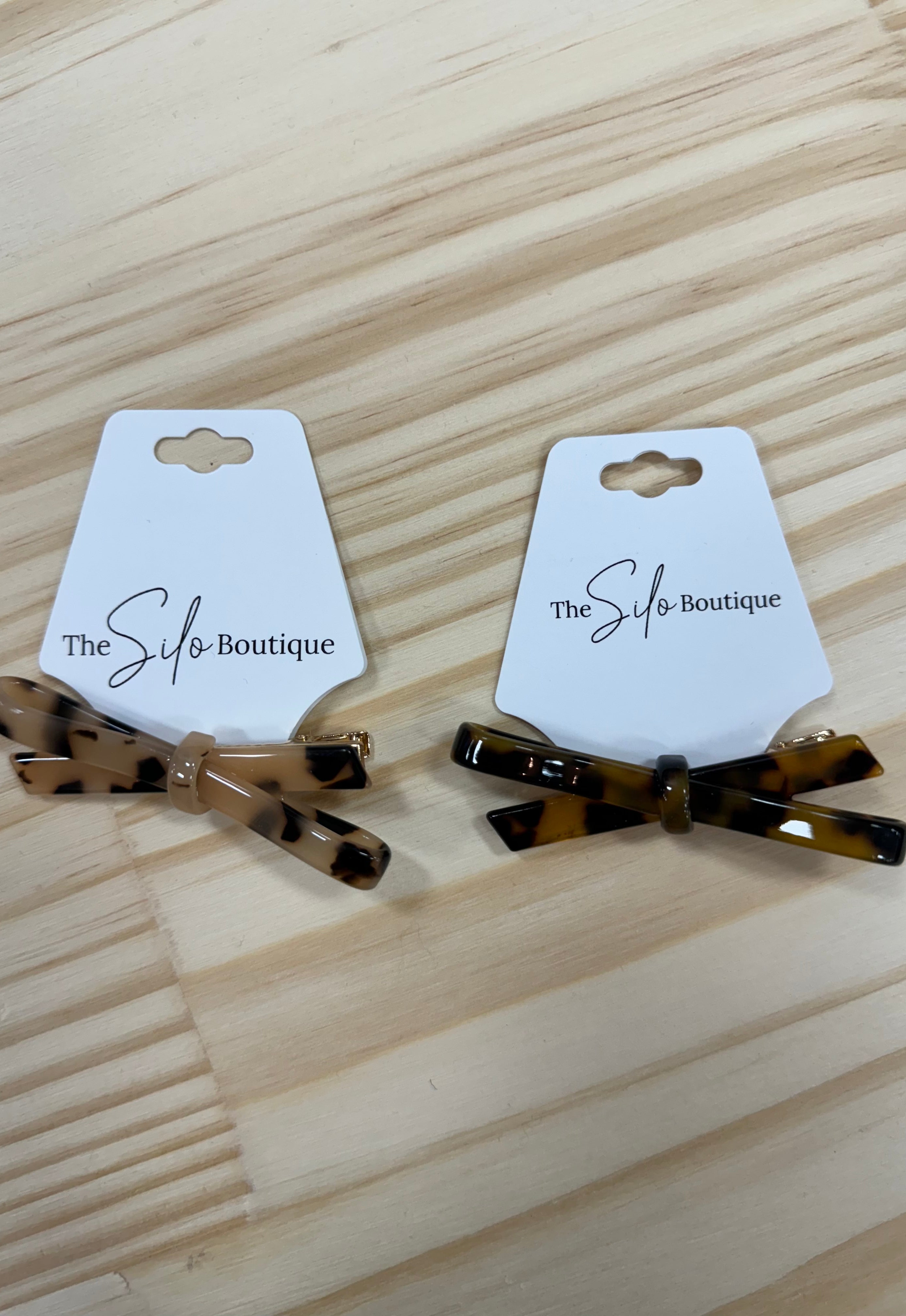 Acetate Hair Pin Bow Clip-Hair Accessories-wall to wall-The Silo Boutique, Women's Fashion Boutique Located in Warren and Grand Forks North Dakota