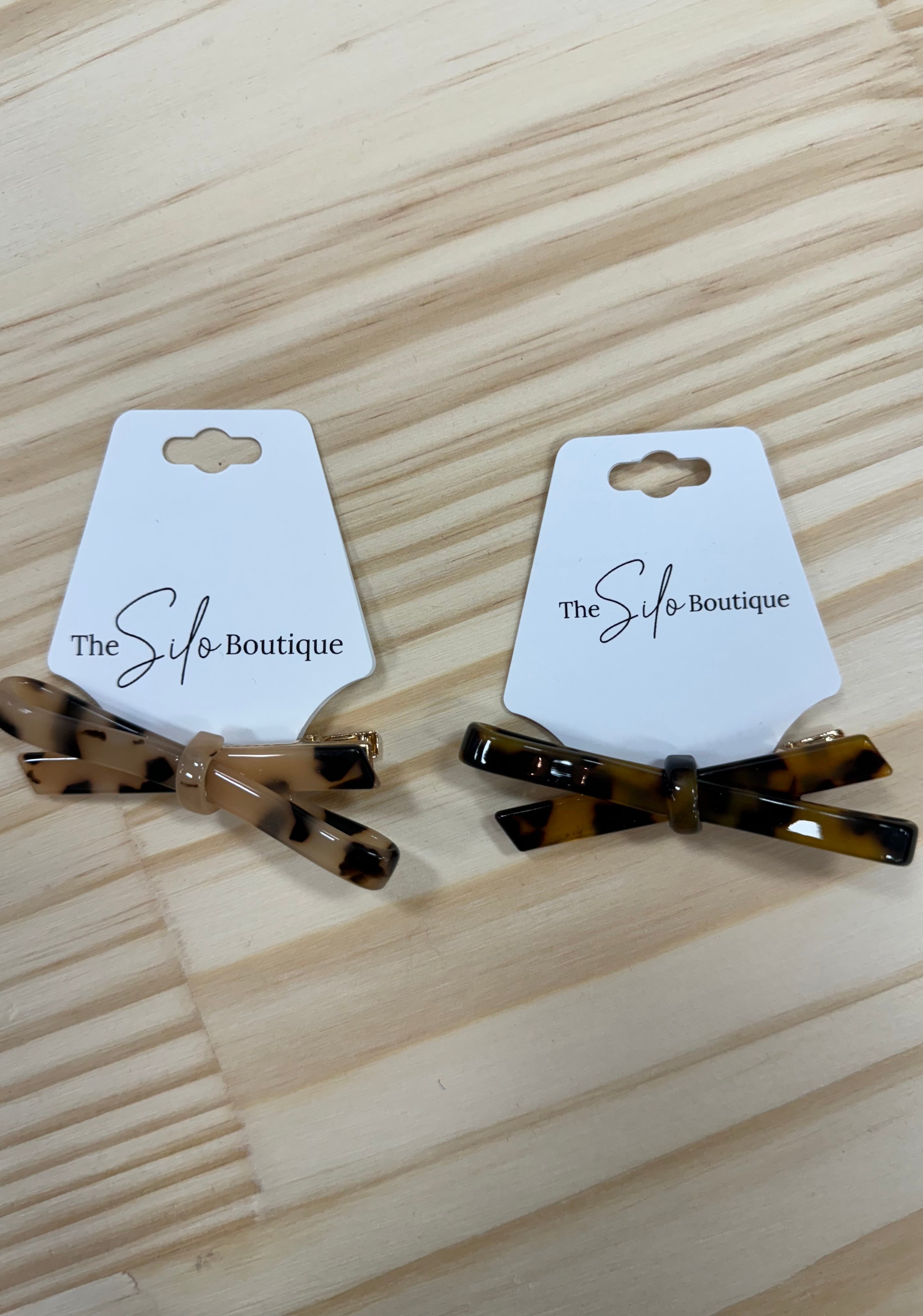 Acetate Hair Pin Bow Clip-Hair Accessories-wall to wall-The Silo Boutique, Women's Fashion Boutique Located in Warren and Grand Forks North Dakota