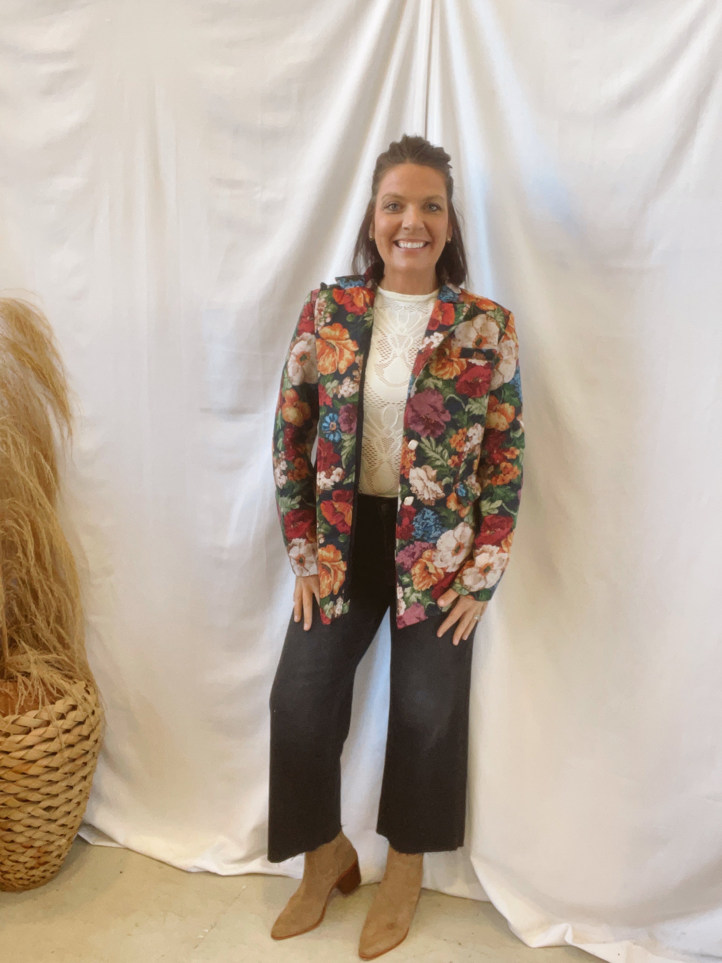 Floral Heritage Blazer-Blazers-entro-The Silo Boutique, Women's Fashion Boutique Located in Warren and Grand Forks North Dakota